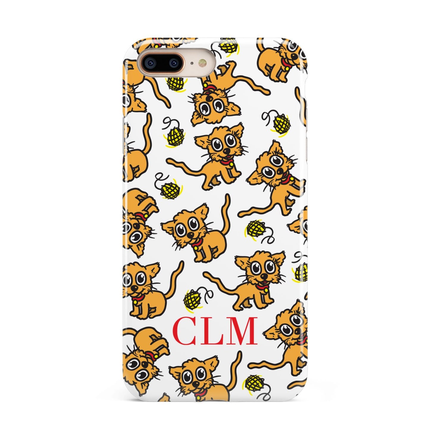 Personalised Puppy Initials Clear Apple iPhone 7 8 Plus 3D Tough Case