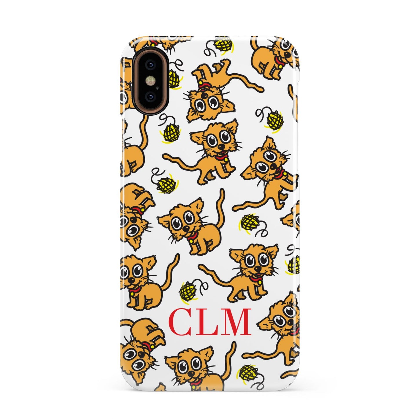 Personalised Puppy Initials Clear Apple iPhone XS 3D Snap Case