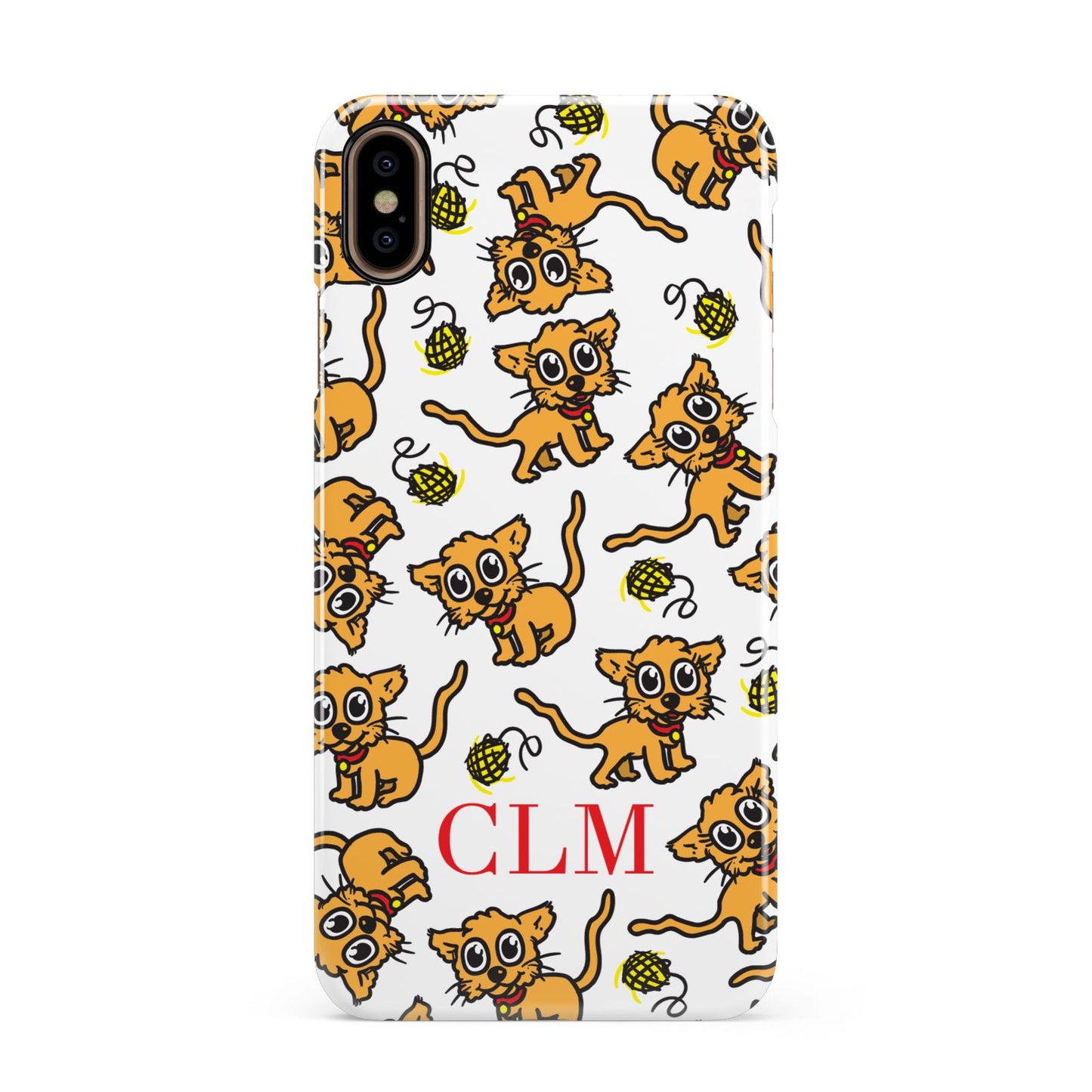 Personalised Puppy Initials Clear Apple iPhone Xs Max 3D Snap Case