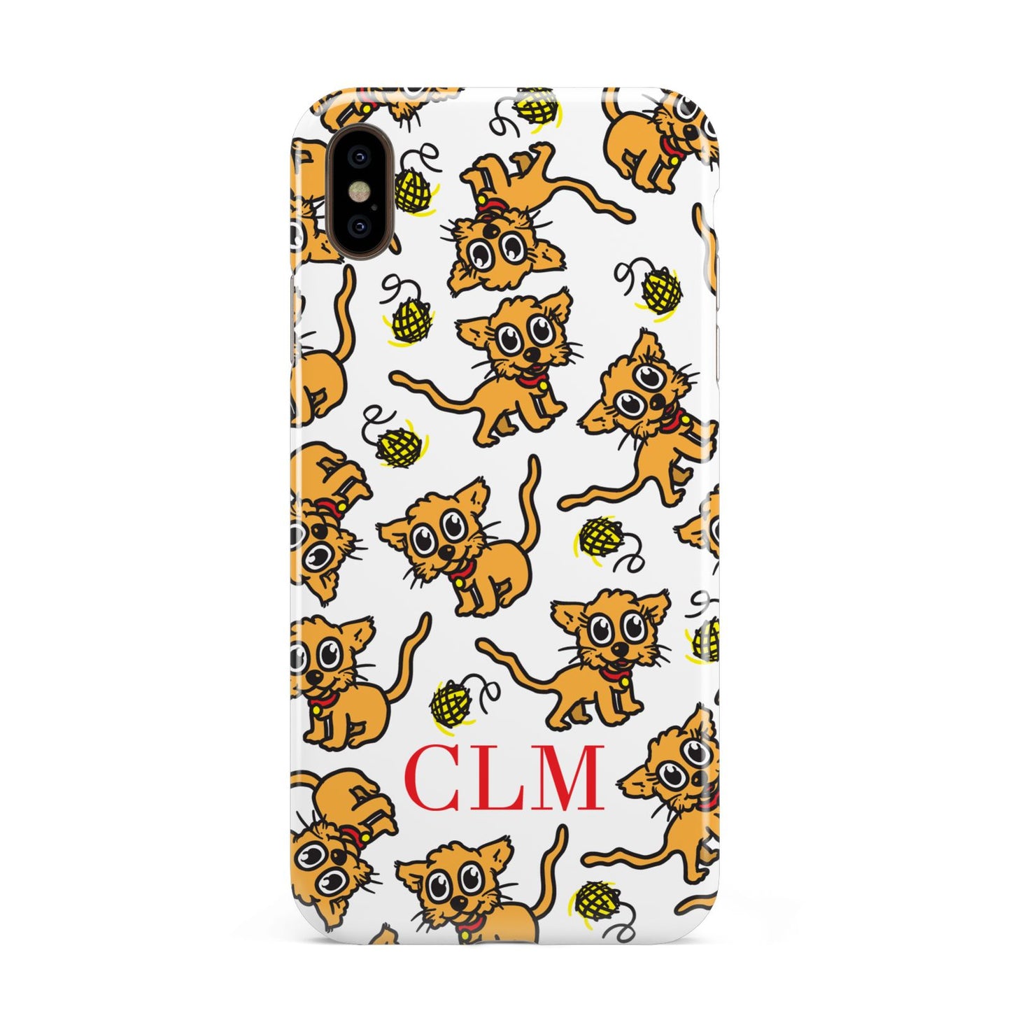 Personalised Puppy Initials Clear Apple iPhone Xs Max 3D Tough Case