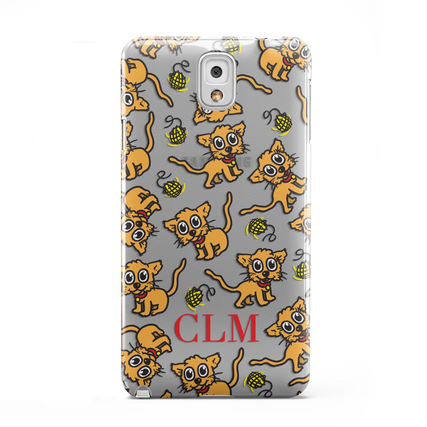 Personalised Puppy Initials Clear Samsung Galaxy Note 3 Case