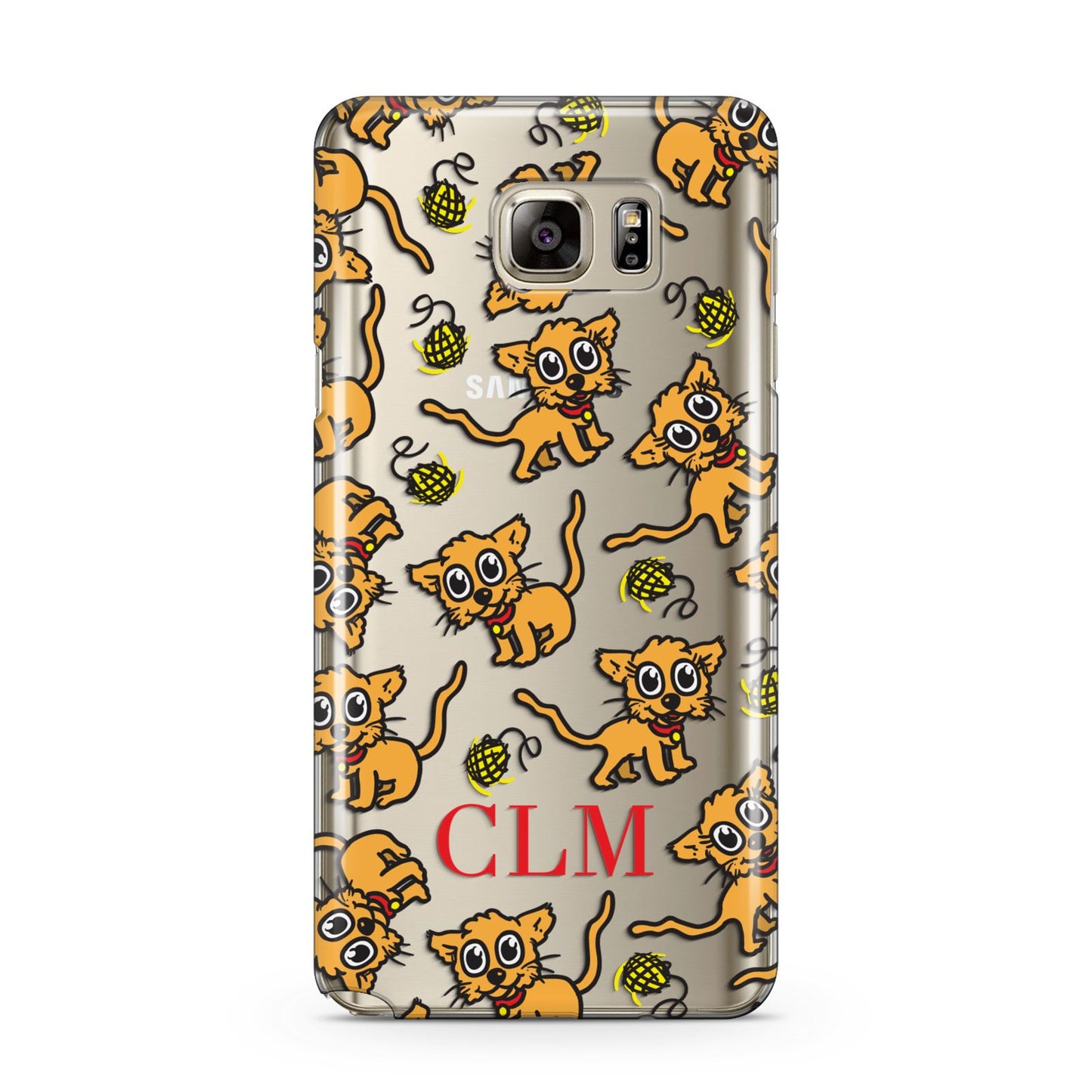 Personalised Puppy Initials Clear Samsung Galaxy Note 5 Case