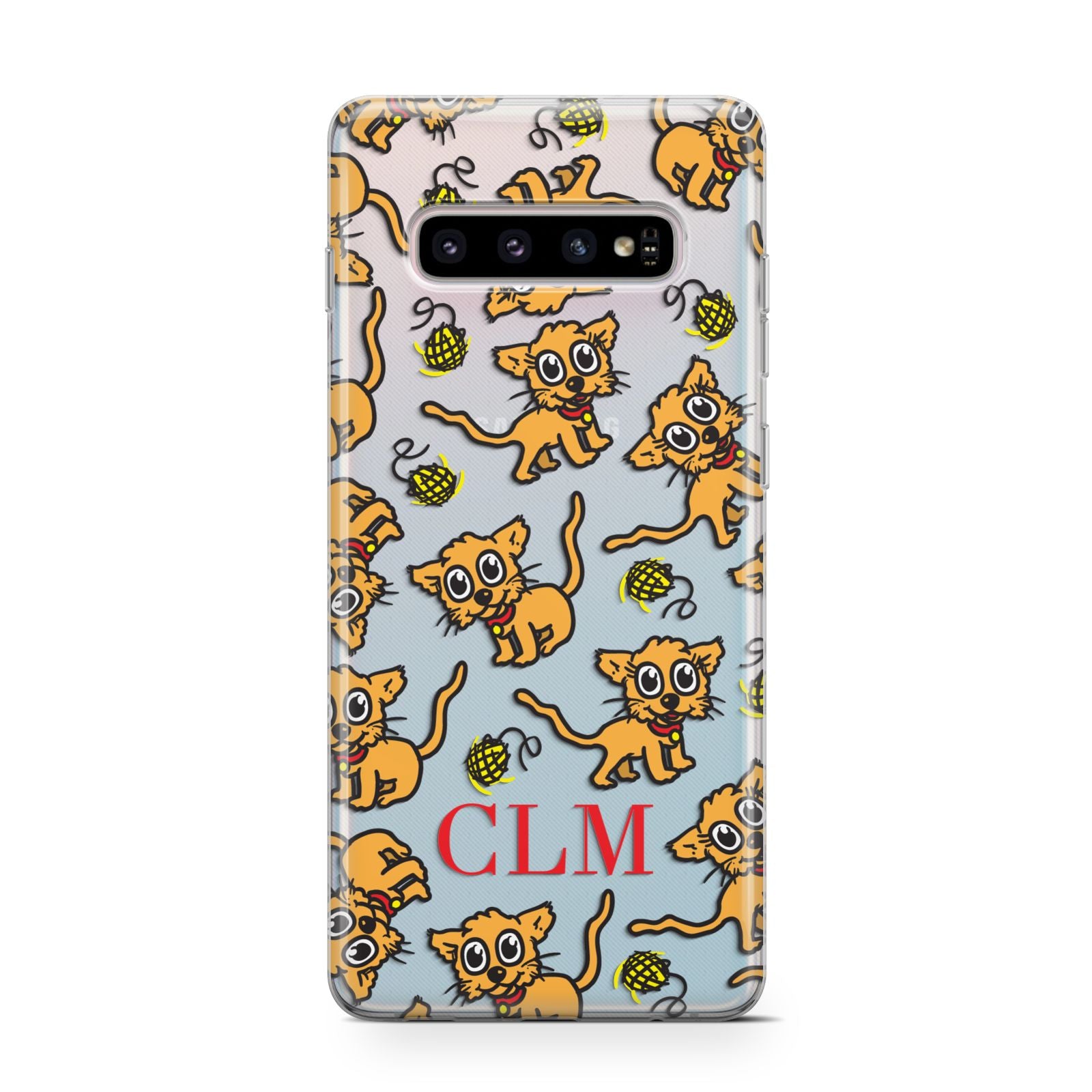 Personalised Puppy Initials Clear Samsung Galaxy S10 Case