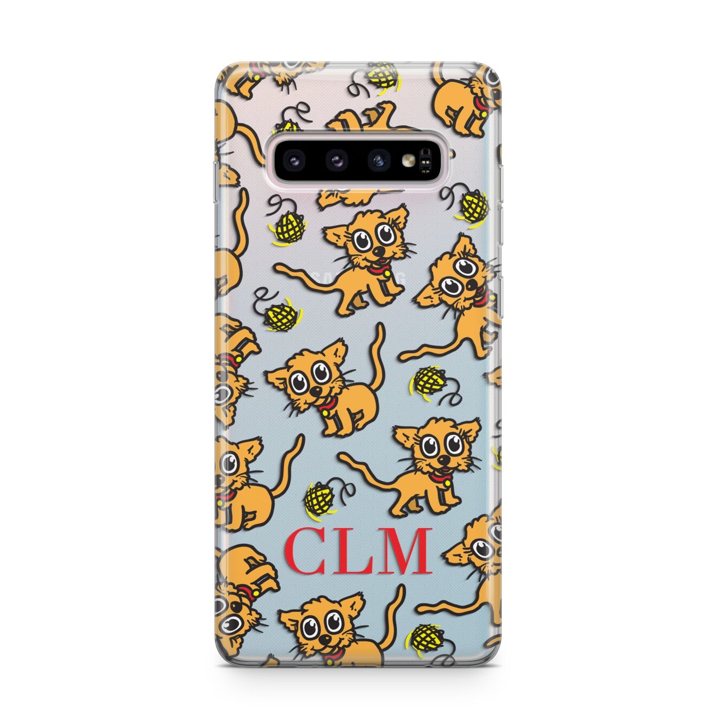 Personalised Puppy Initials Clear Samsung Galaxy S10 Plus Case