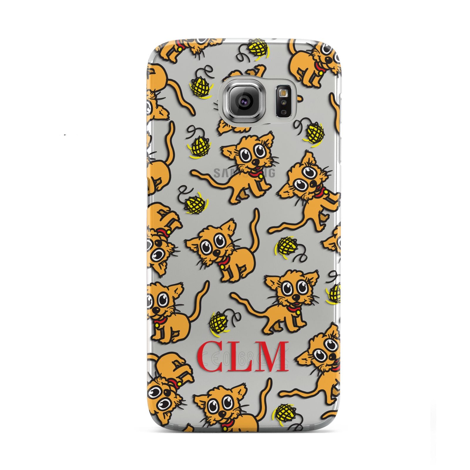 Personalised Puppy Initials Clear Samsung Galaxy S6 Case