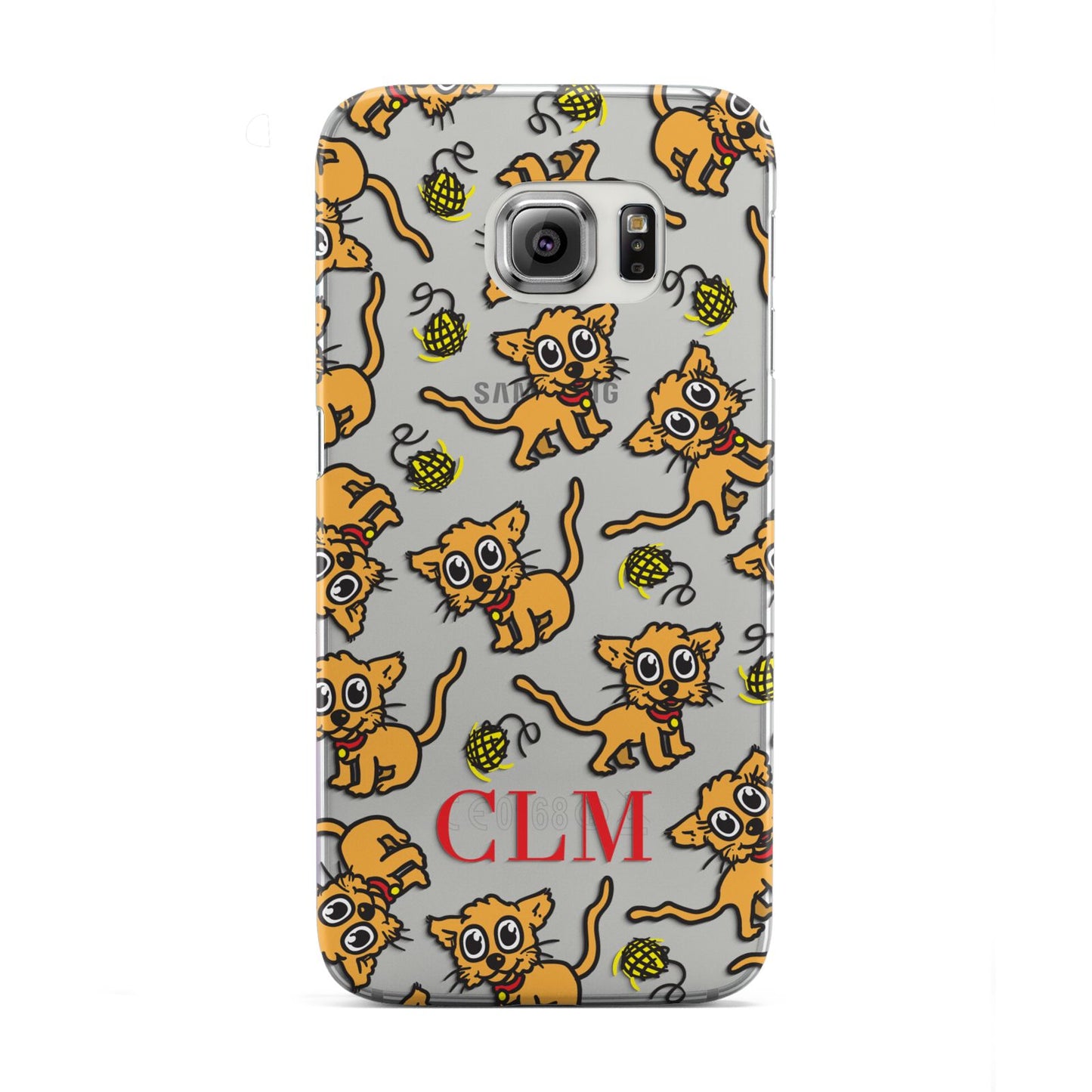 Personalised Puppy Initials Clear Samsung Galaxy S6 Edge Case