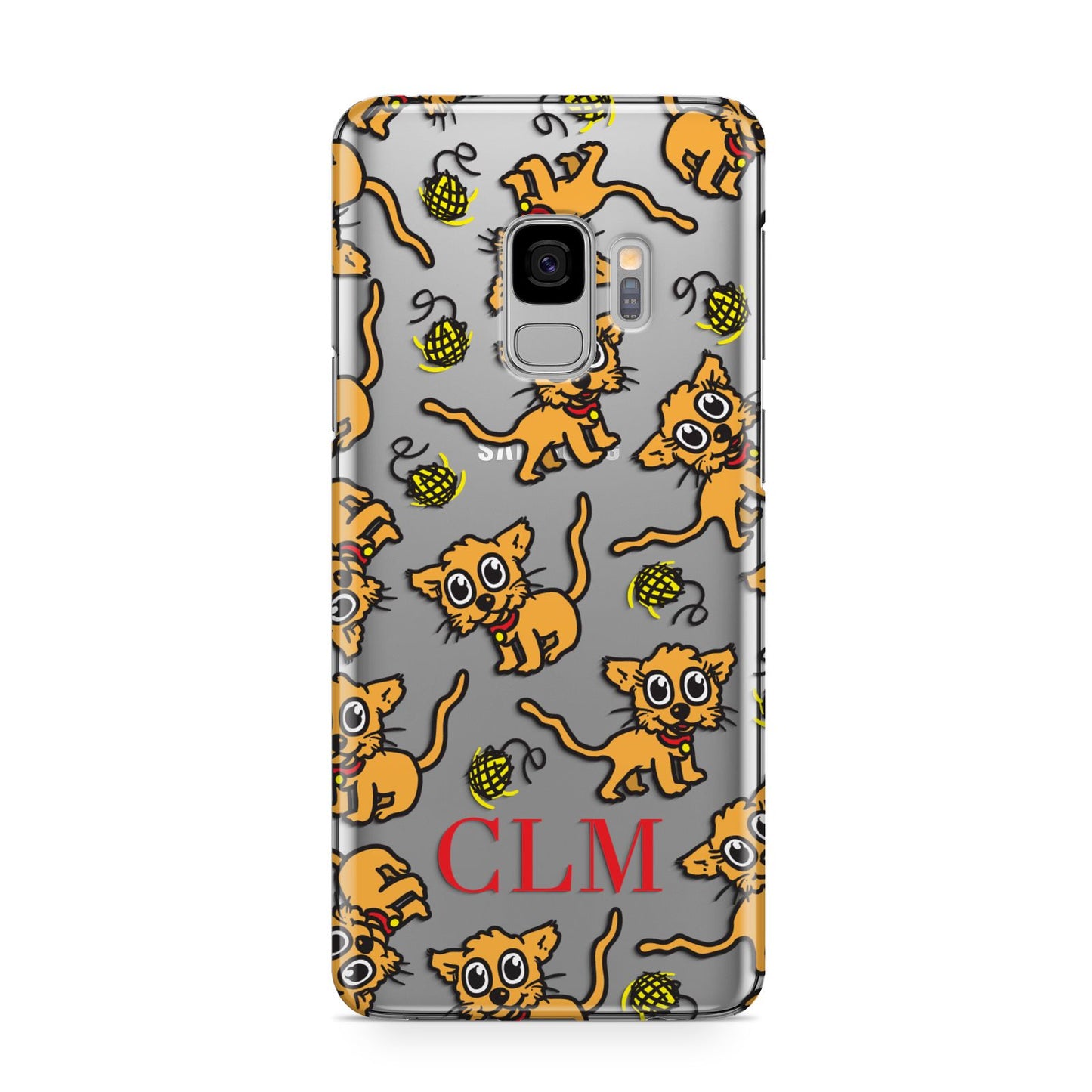 Personalised Puppy Initials Clear Samsung Galaxy S9 Case