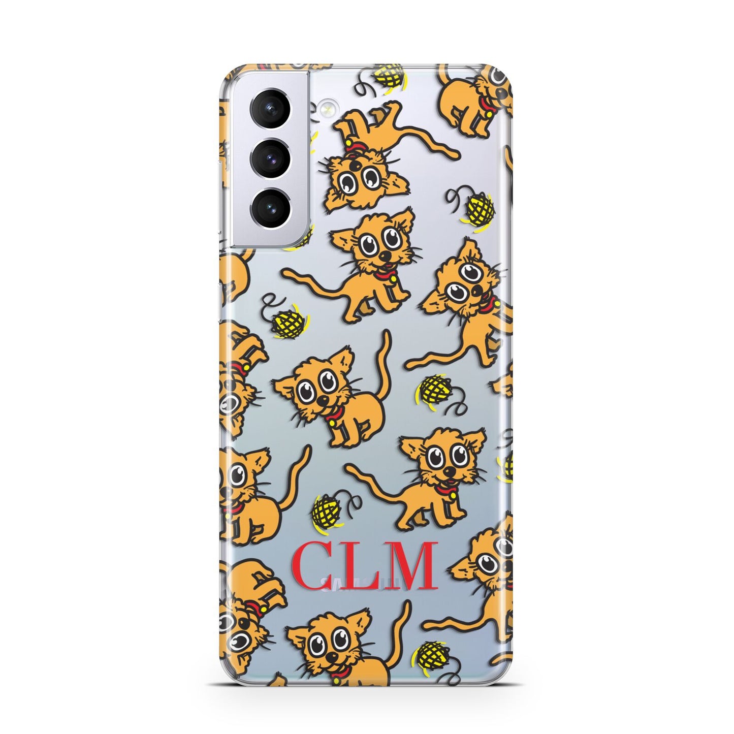 Personalised Puppy Initials Clear Samsung S21 Plus Phone Case