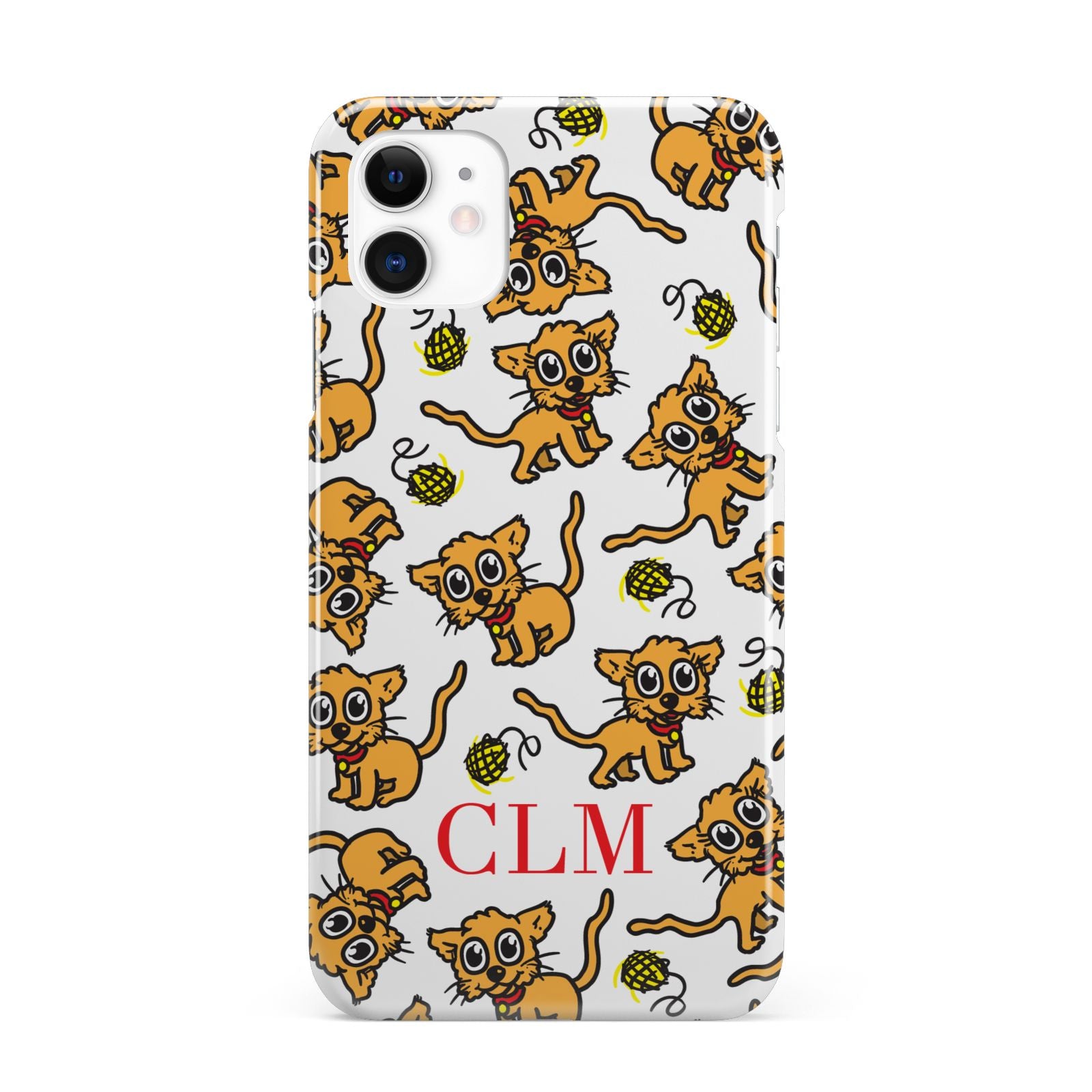 Personalised Puppy Initials Clear iPhone 11 3D Snap Case