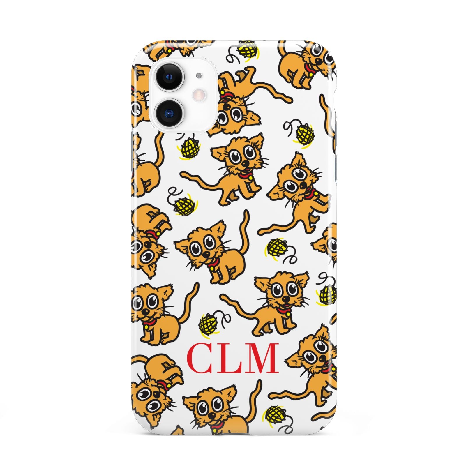 Personalised Puppy Initials Clear iPhone 11 3D Tough Case