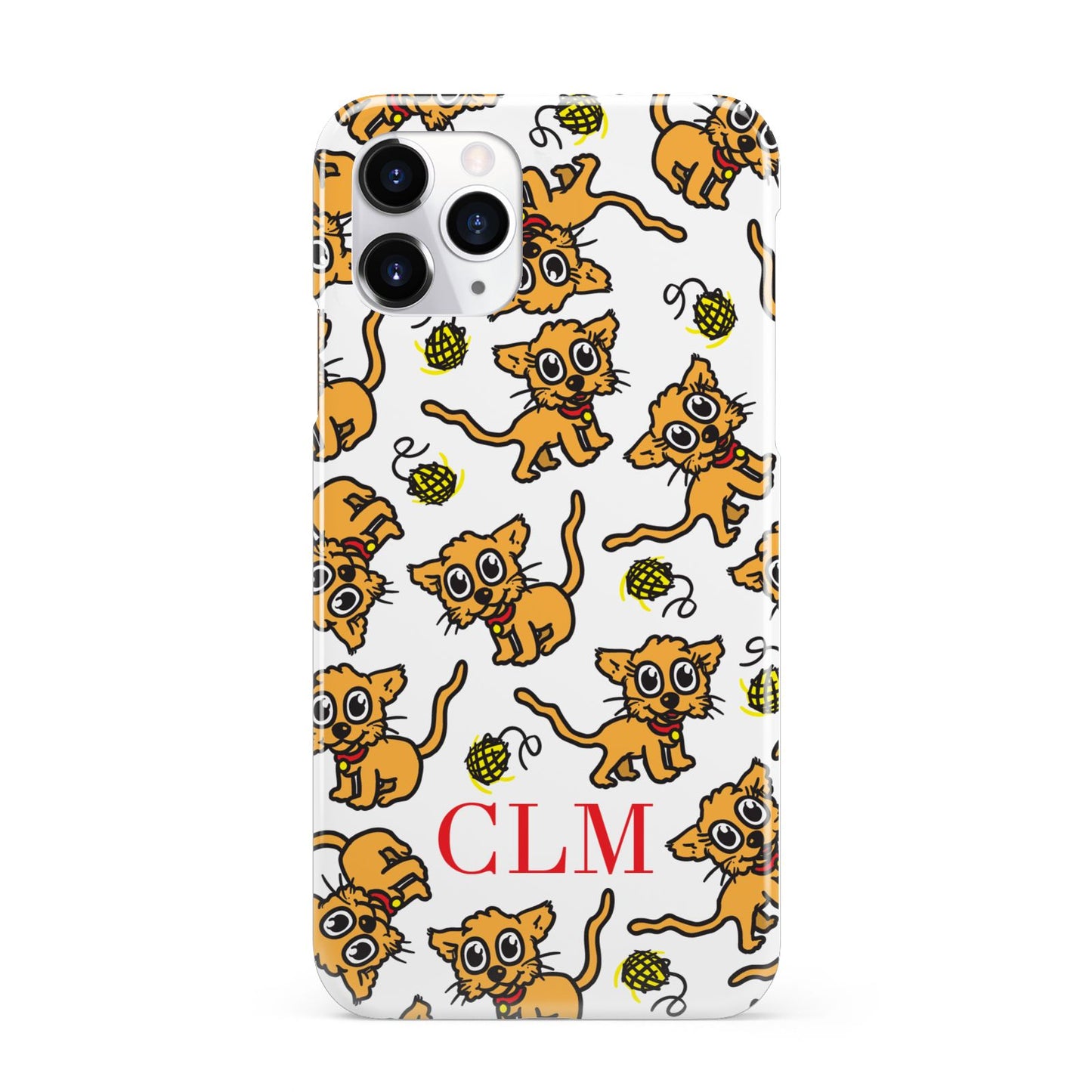 Personalised Puppy Initials Clear iPhone 11 Pro 3D Snap Case