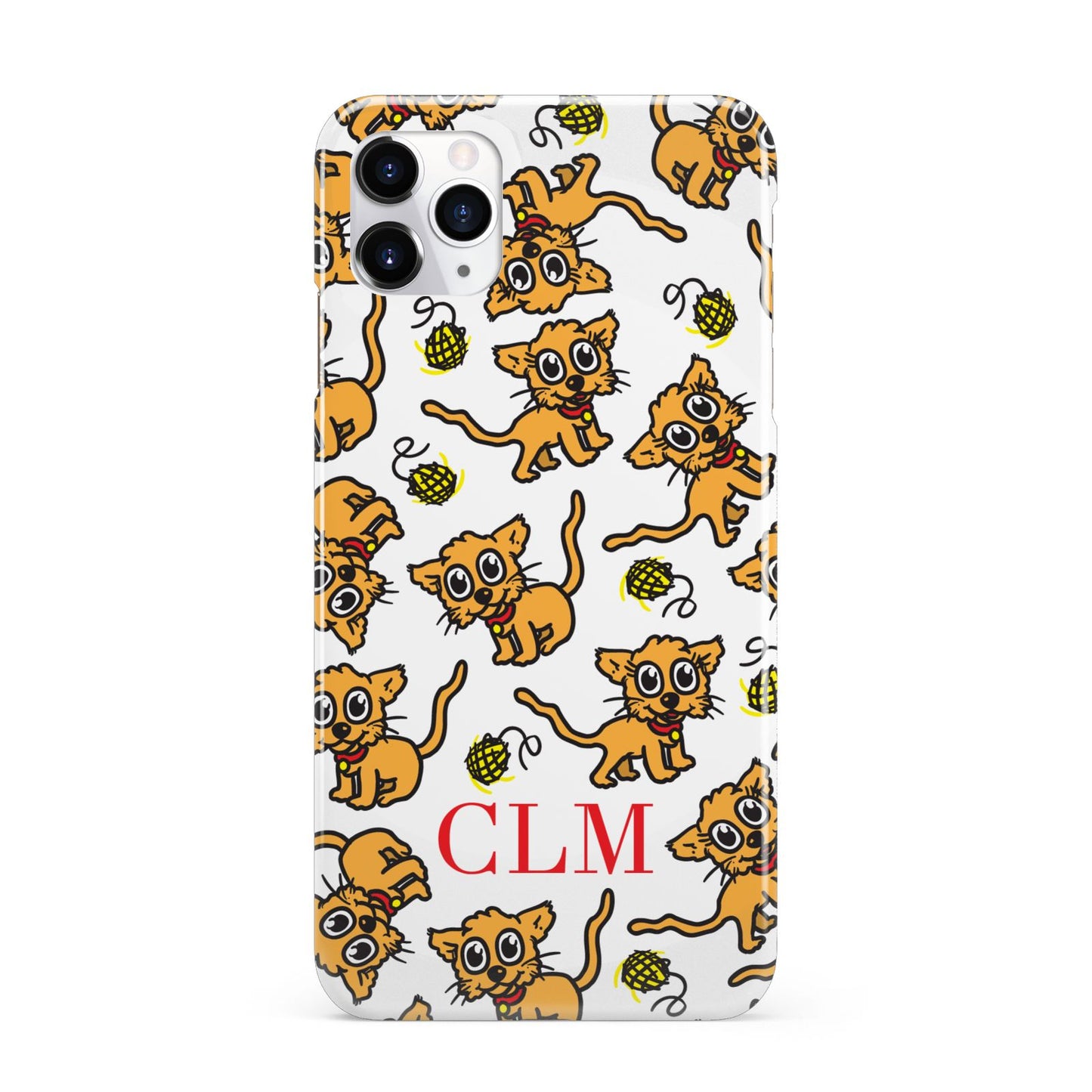 Personalised Puppy Initials Clear iPhone 11 Pro Max 3D Snap Case