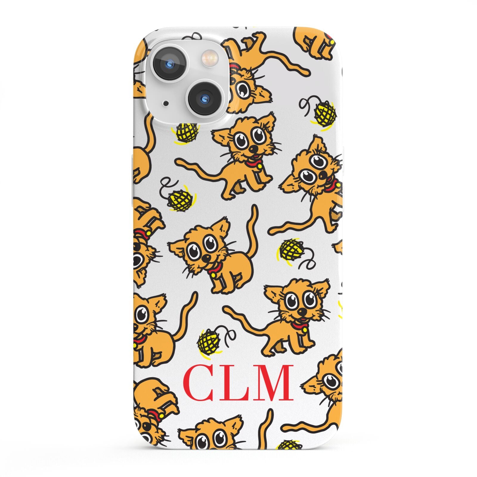 Personalised Puppy Initials Clear iPhone 13 Full Wrap 3D Snap Case