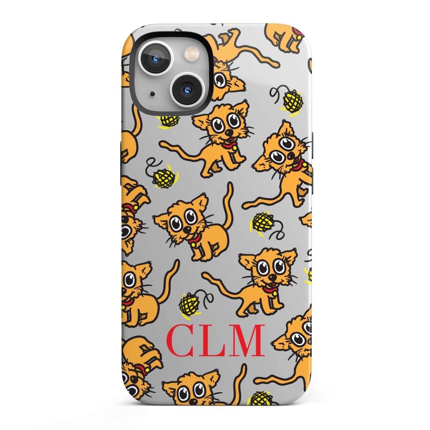 Personalised Puppy Initials Clear iPhone 13 Full Wrap 3D Tough Case