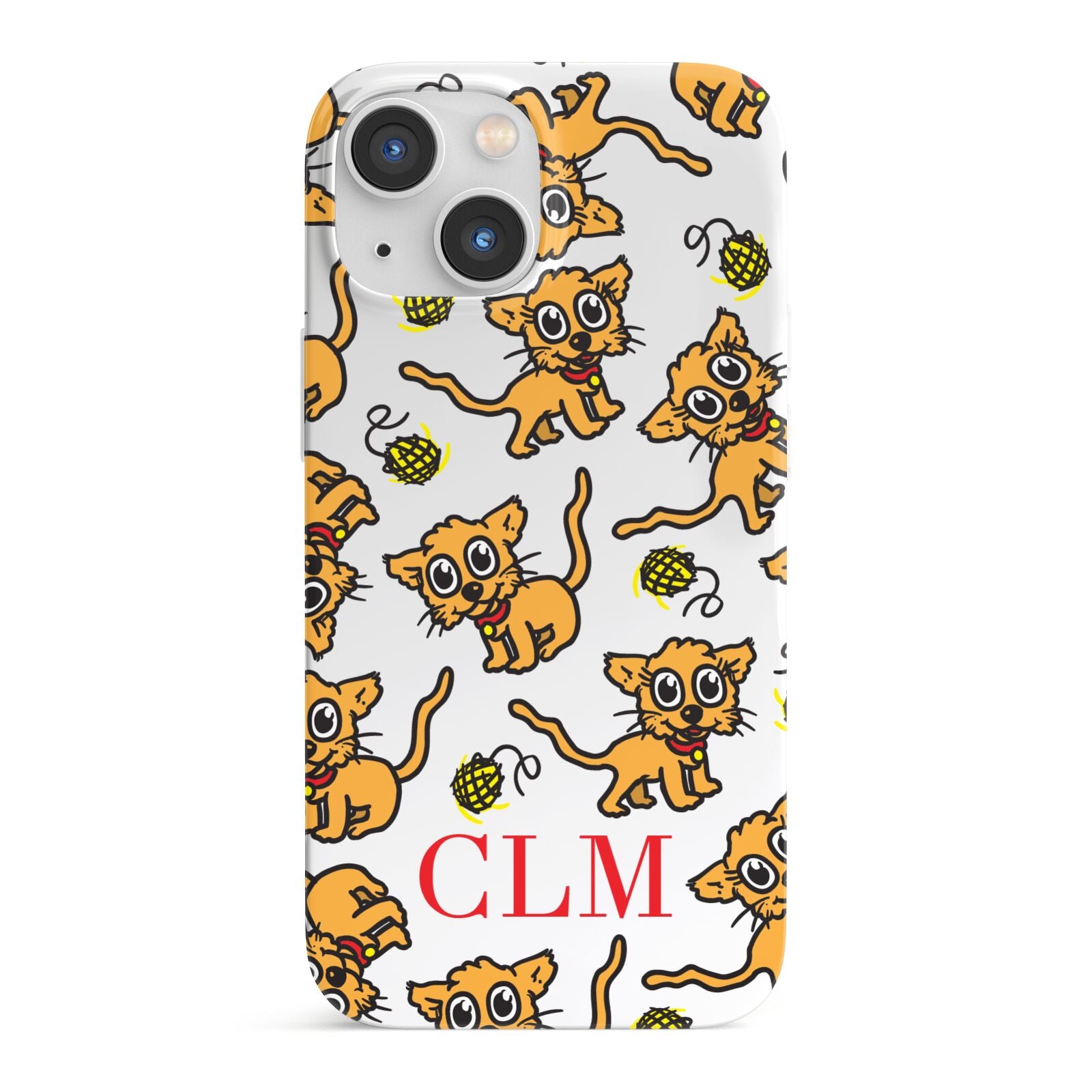 Personalised Puppy Initials Clear iPhone 13 Mini Full Wrap 3D Snap Case