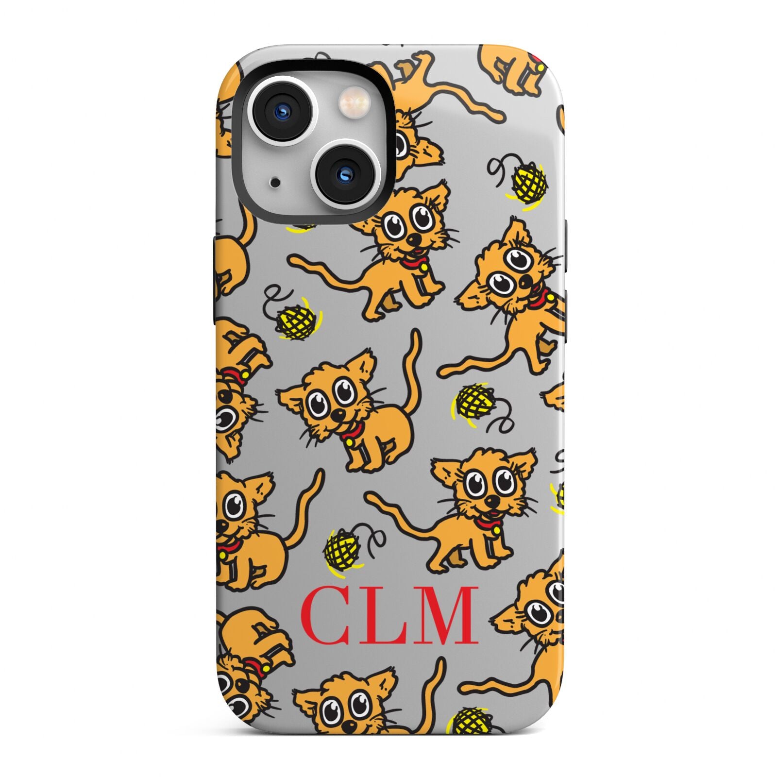 Personalised Puppy Initials Clear iPhone 13 Mini Full Wrap 3D Tough Case