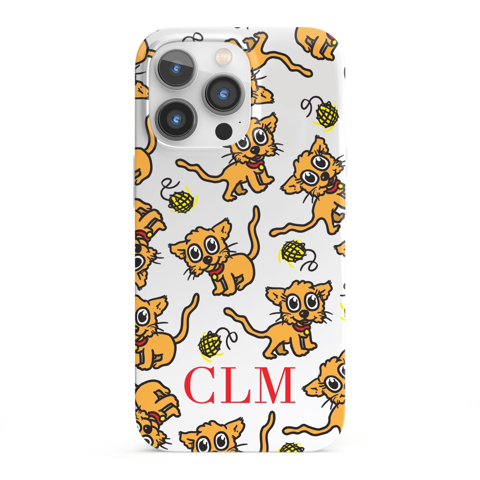 Personalised Puppy Initials Clear iPhone 13 Pro Full Wrap 3D Snap Case