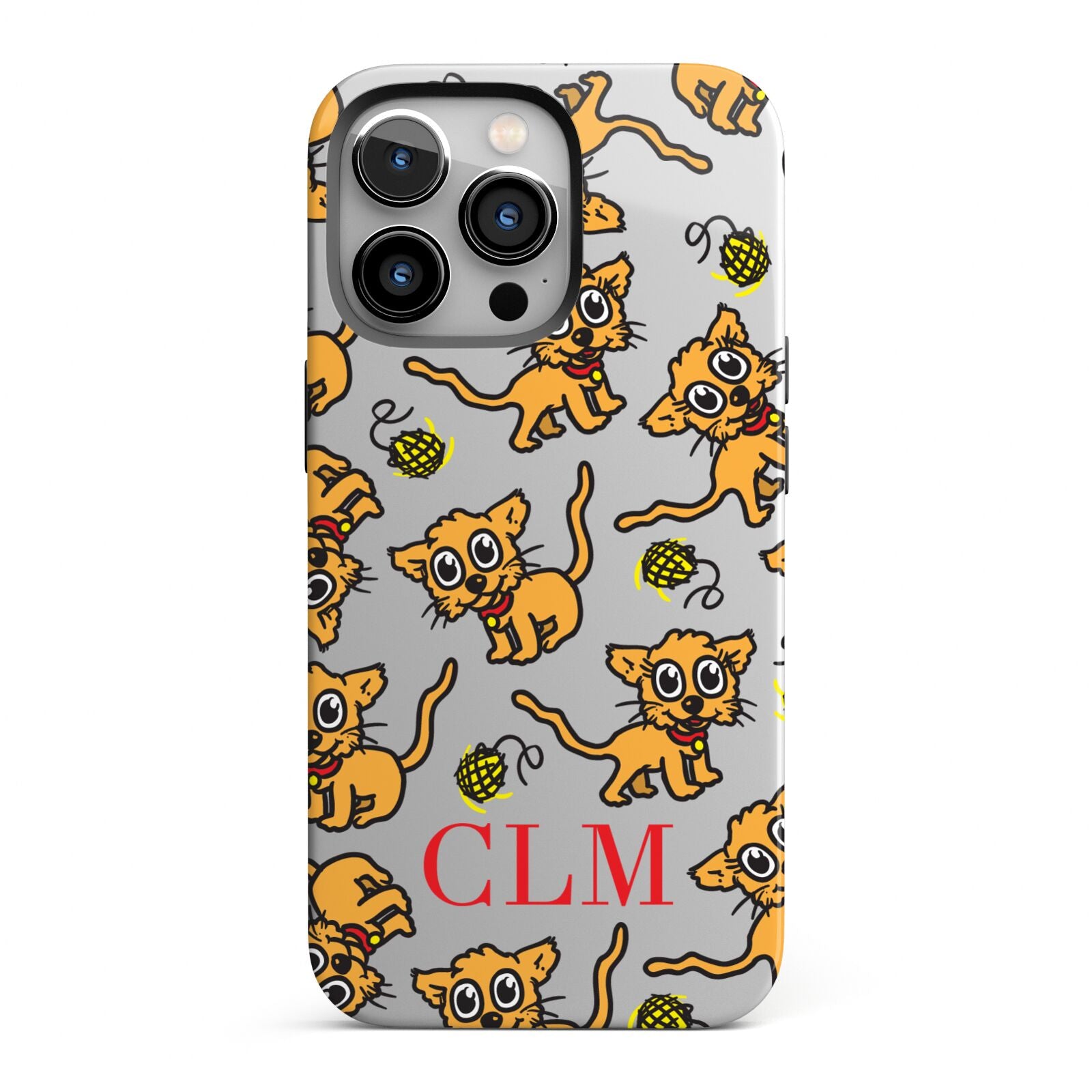 Personalised Puppy Initials Clear iPhone 13 Pro Full Wrap 3D Tough Case