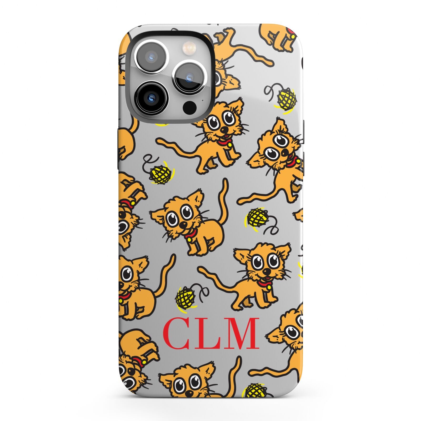 Personalised Puppy Initials Clear iPhone 13 Pro Max Full Wrap 3D Tough Case