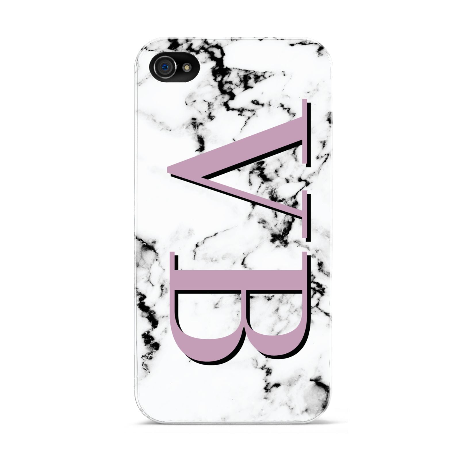 Personalised Purple Big Initials Marble Apple iPhone 4s Case