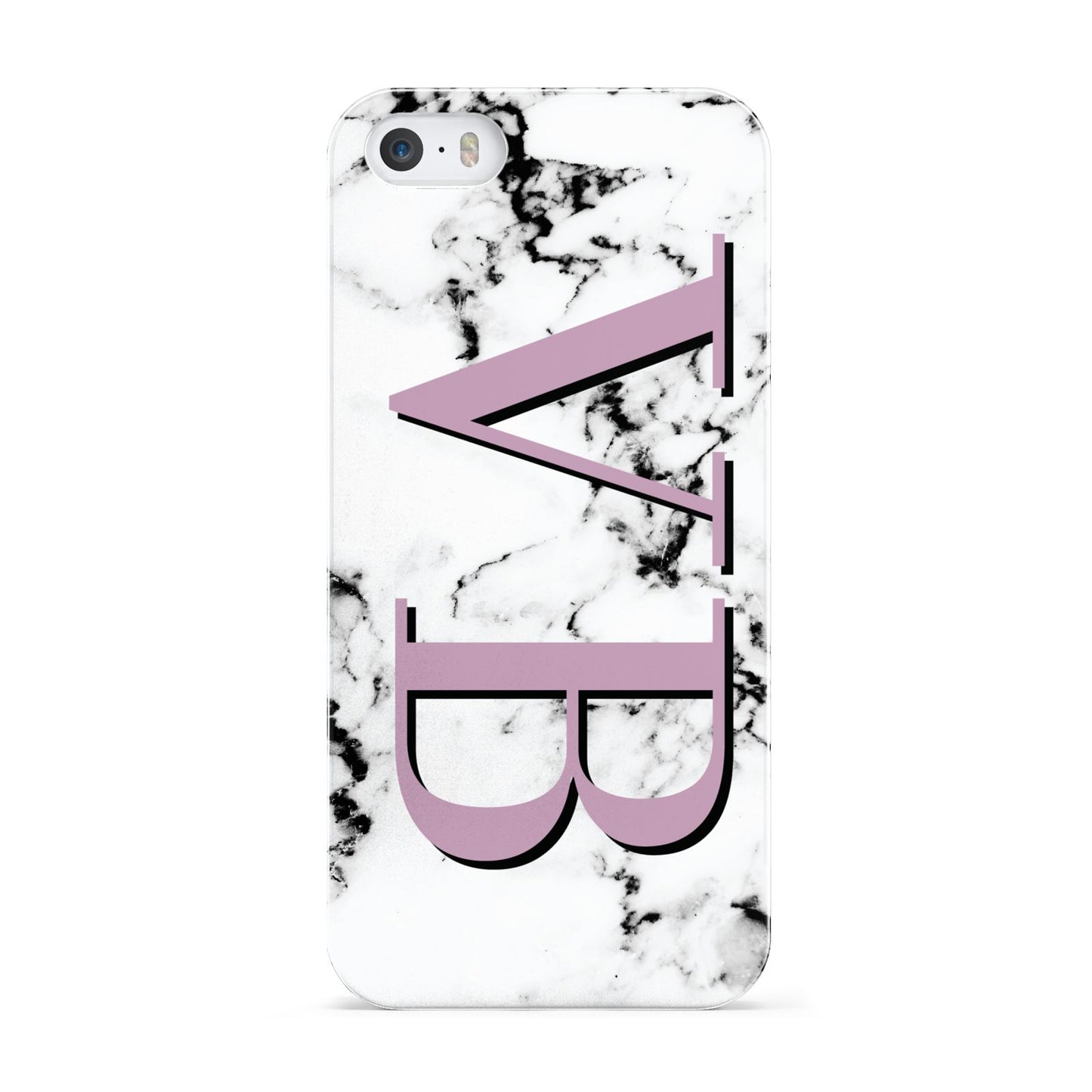 Personalised Purple Big Initials Marble Apple iPhone 5 Case