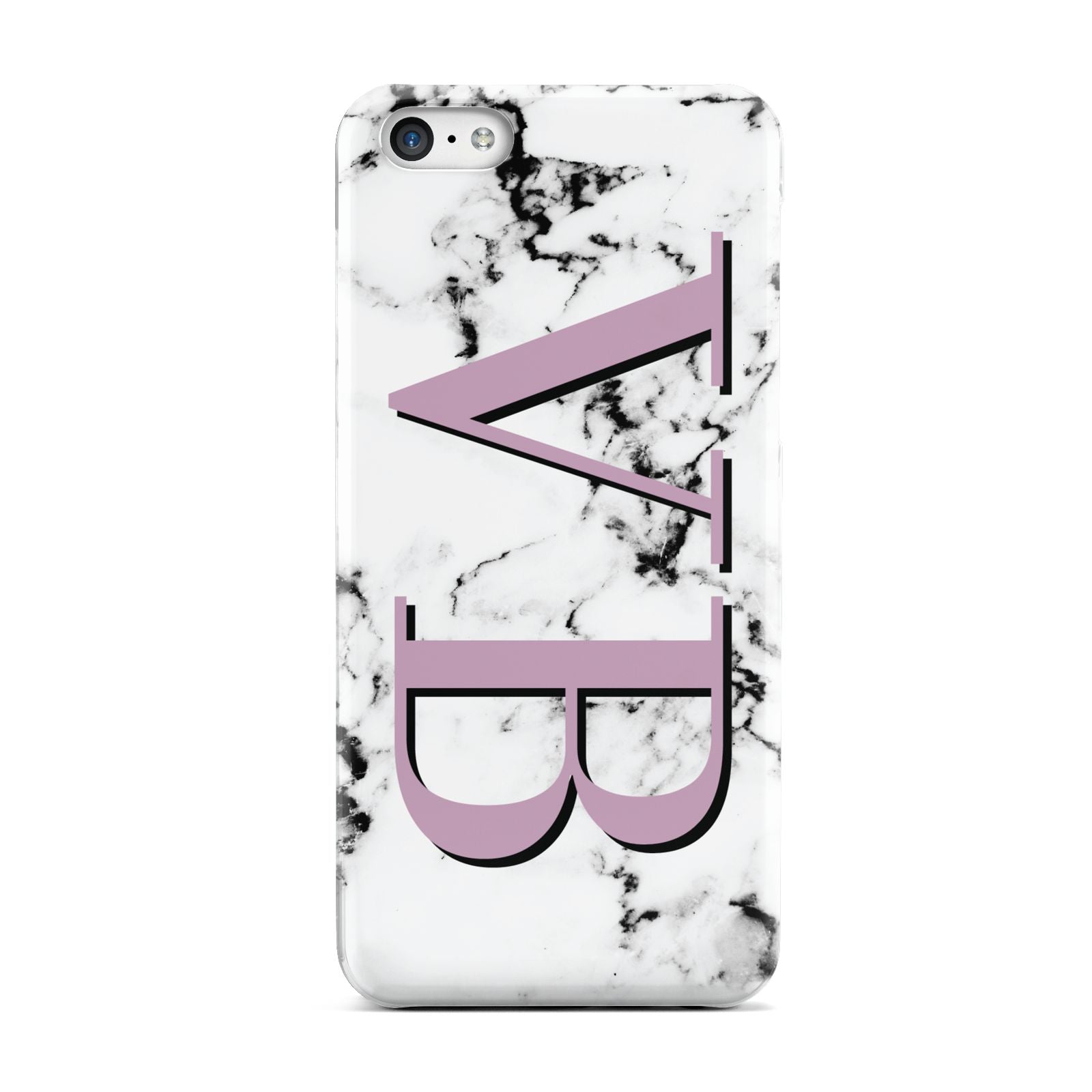 Personalised Purple Big Initials Marble Apple iPhone 5c Case