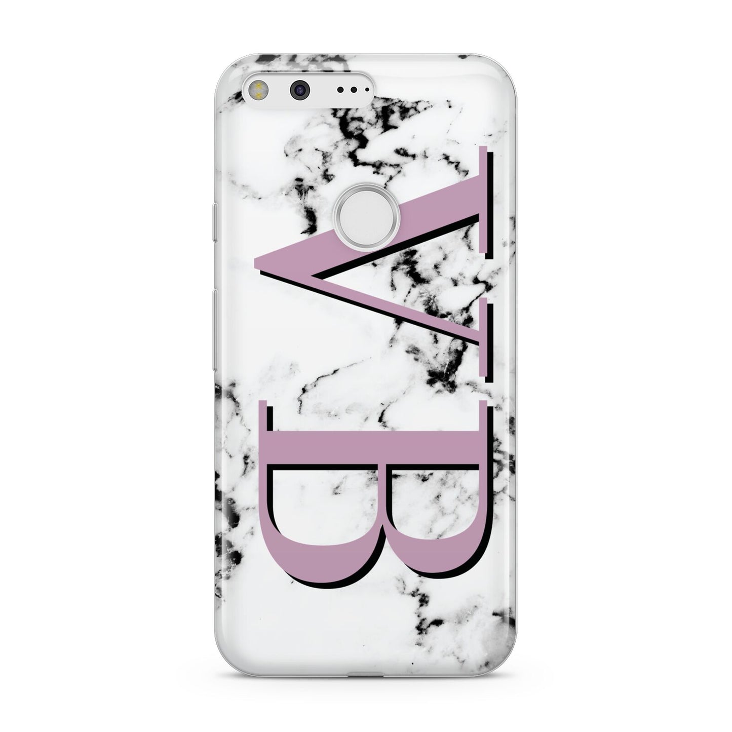 Personalised Purple Big Initials Marble Google Pixel Case