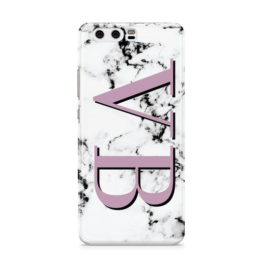 Personalised Purple Big Initials Marble Huawei P10 Phone Case