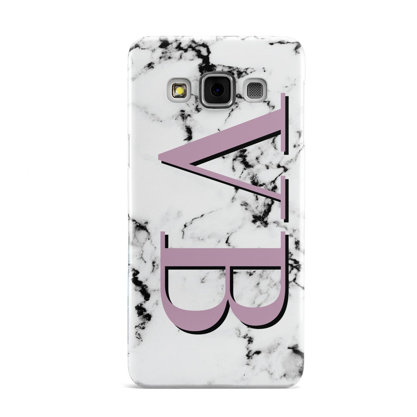 Personalised Purple Big Initials Marble Samsung Galaxy A3 Case