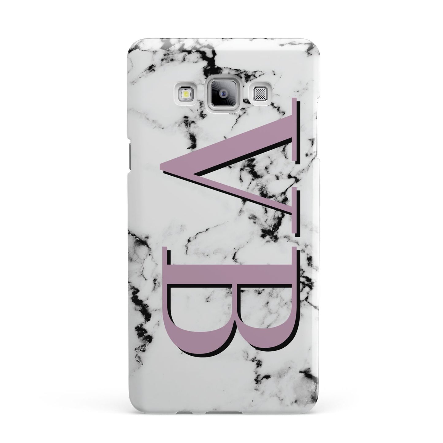 Personalised Purple Big Initials Marble Samsung Galaxy A7 2015 Case