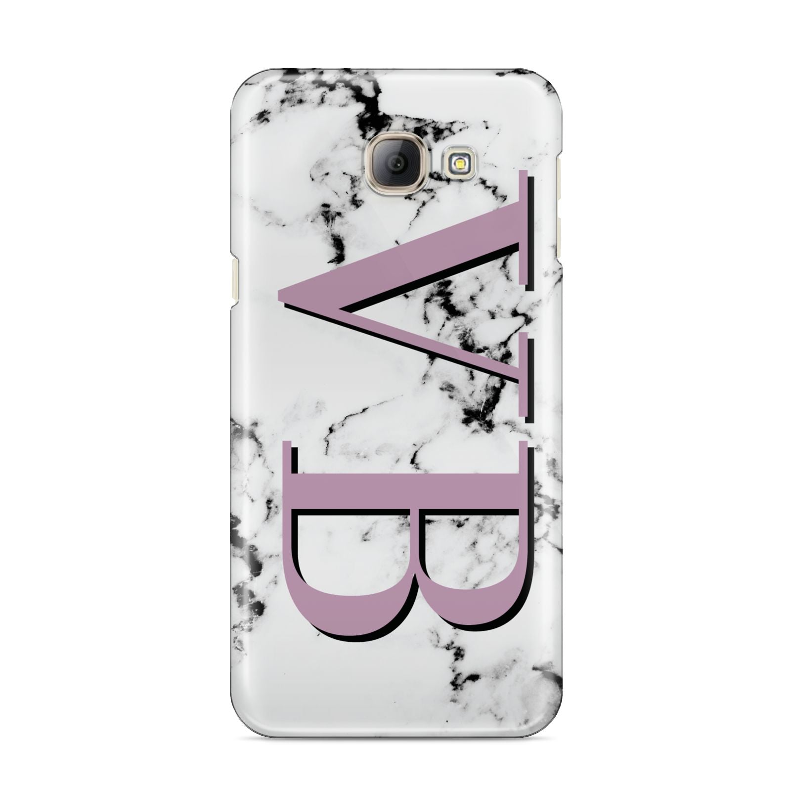 Personalised Purple Big Initials Marble Samsung Galaxy A8 2016 Case