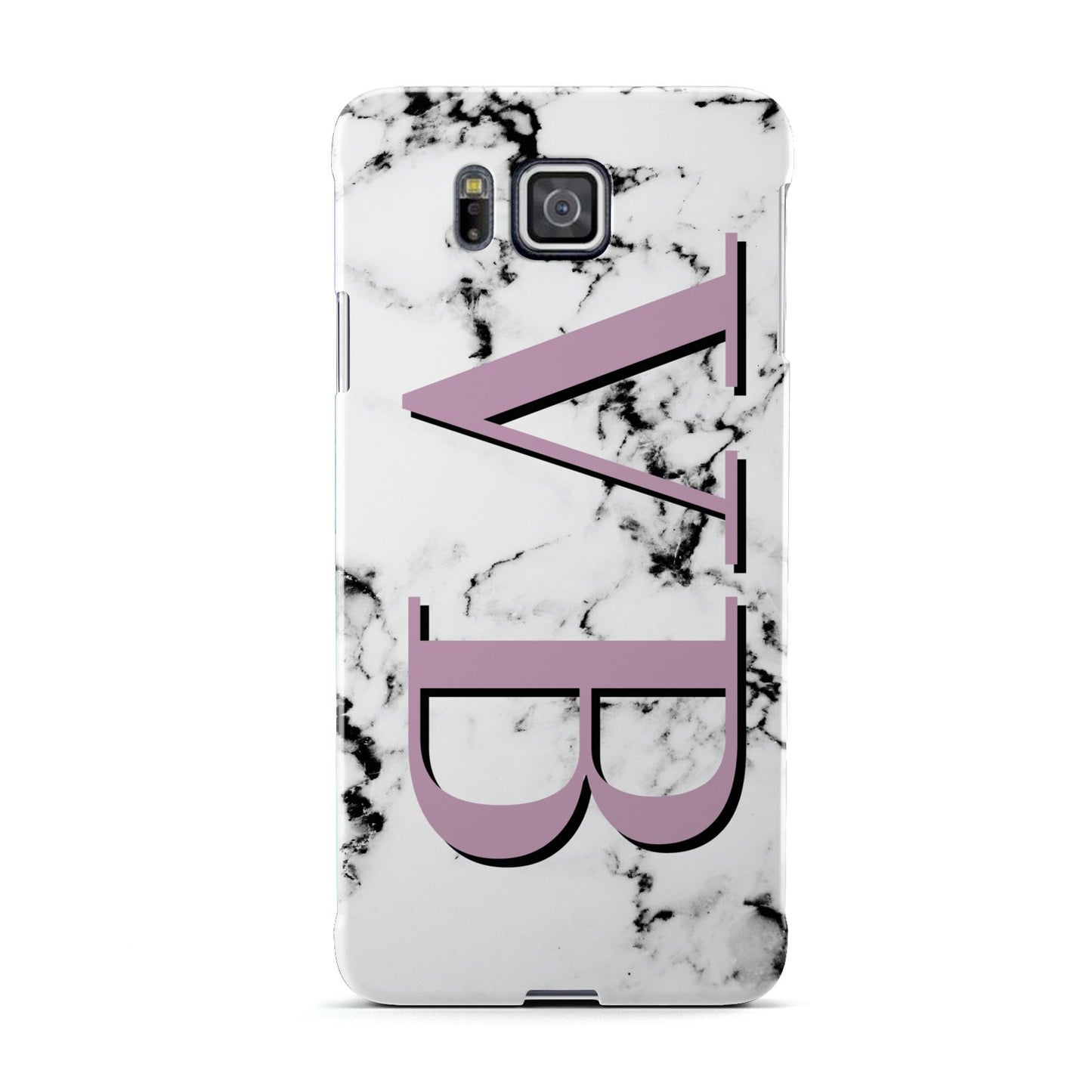 Personalised Purple Big Initials Marble Samsung Galaxy Alpha Case