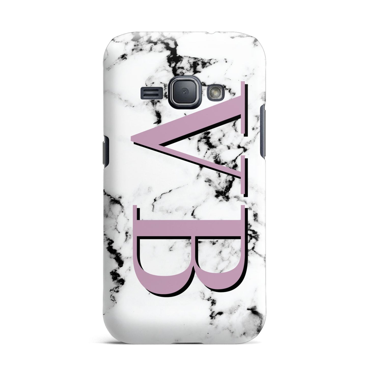 Personalised Purple Big Initials Marble Samsung Galaxy J1 2016 Case