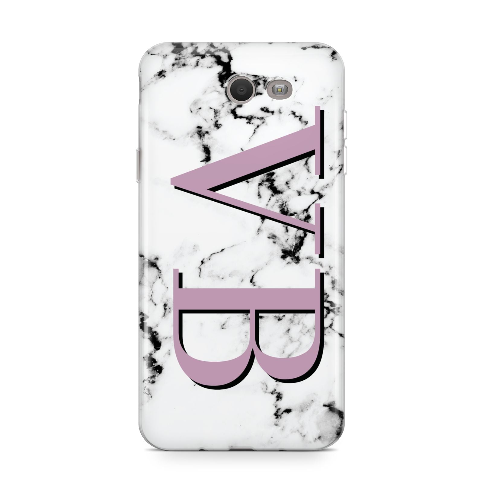 Personalised Purple Big Initials Marble Samsung Galaxy J7 2017 Case