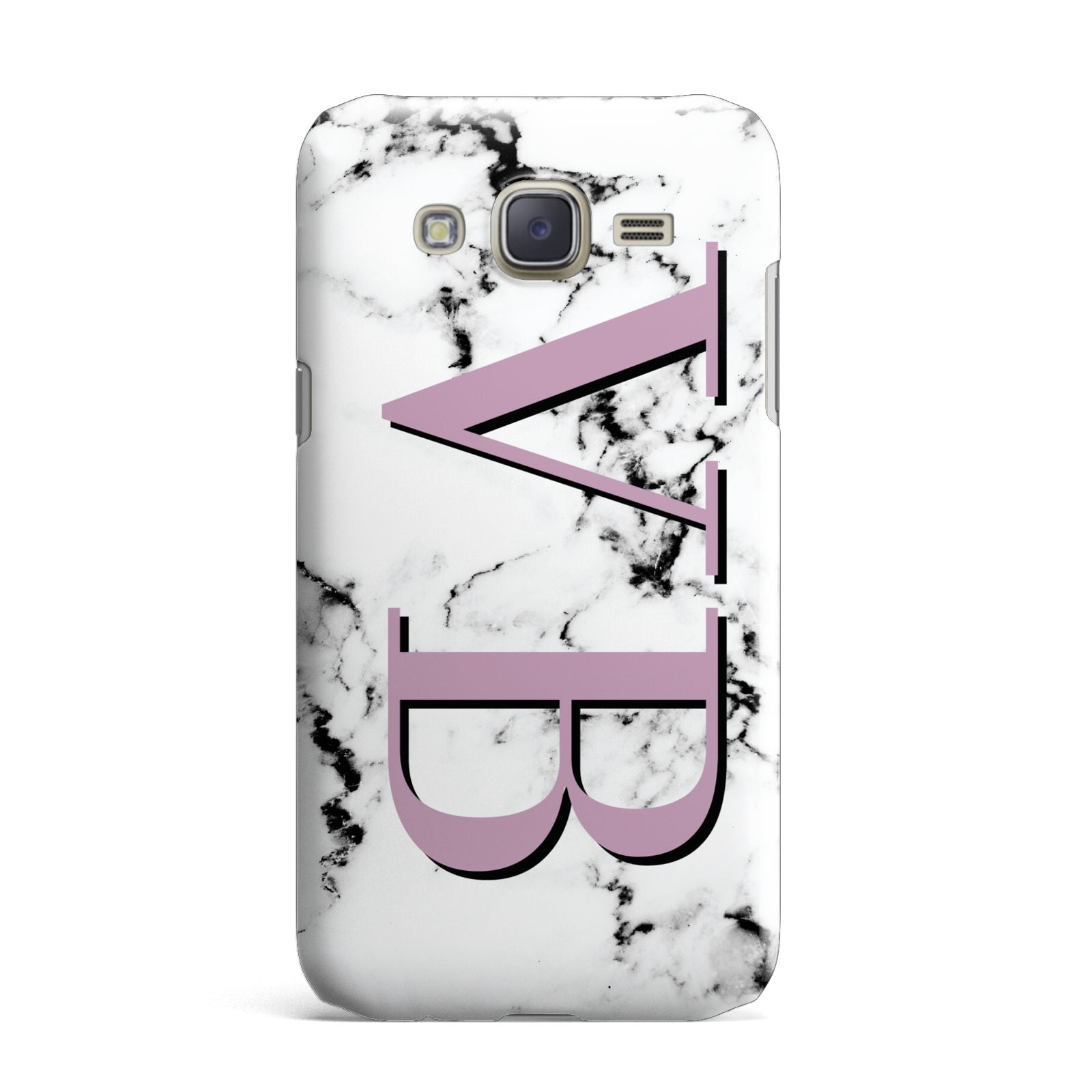 Personalised Purple Big Initials Marble Samsung Galaxy J7 Case