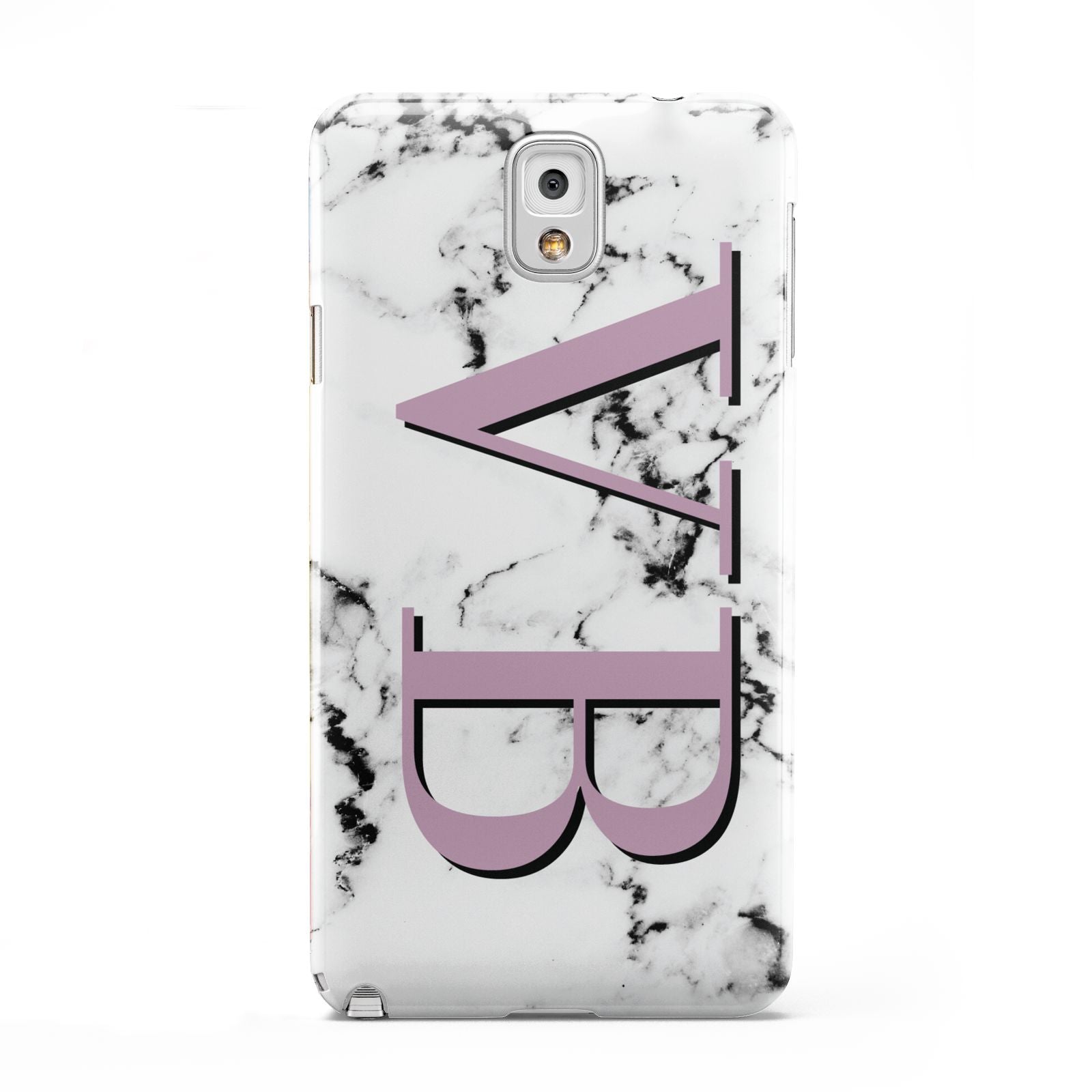 Personalised Purple Big Initials Marble Samsung Galaxy Note 3 Case