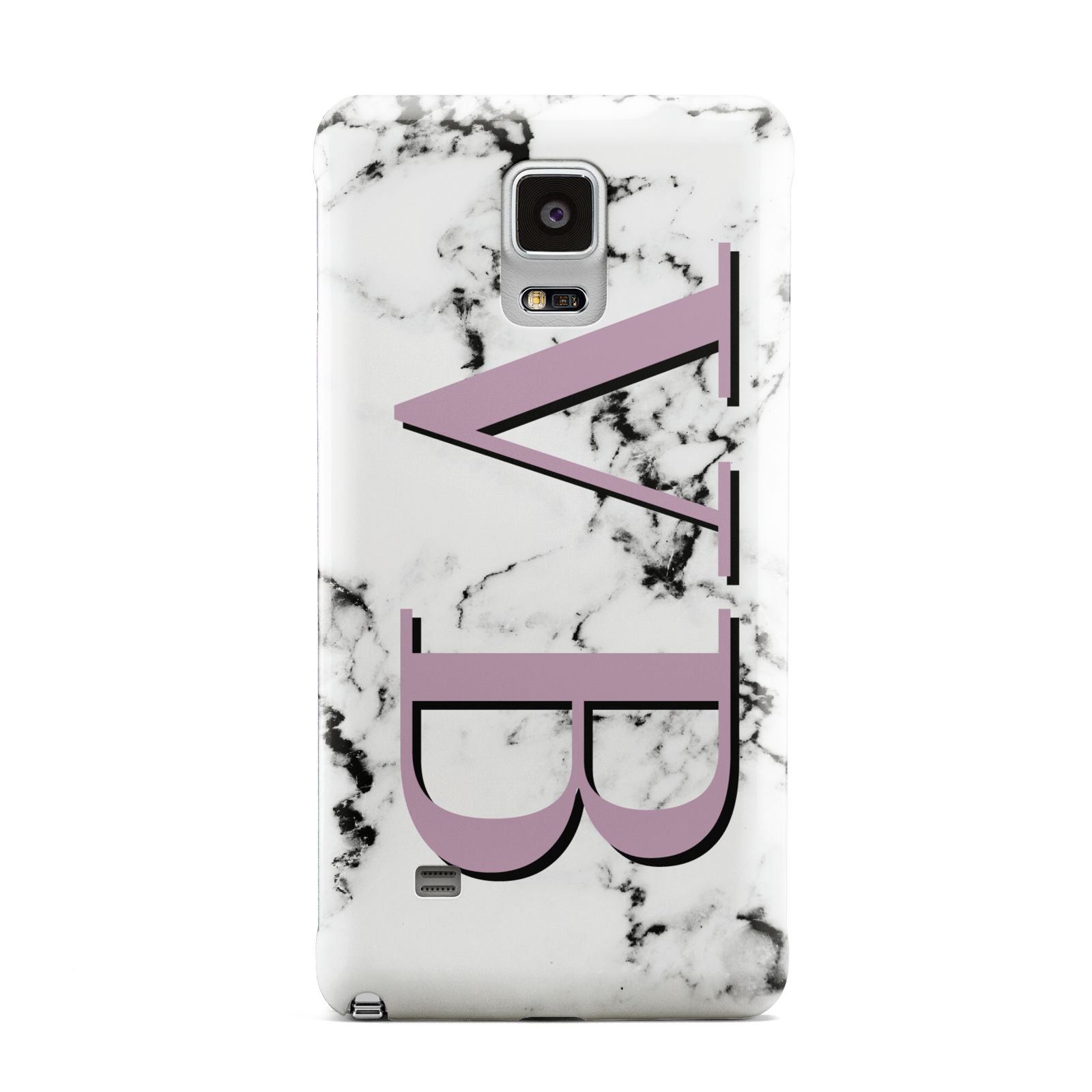 Personalised Purple Big Initials Marble Samsung Galaxy Note 4 Case