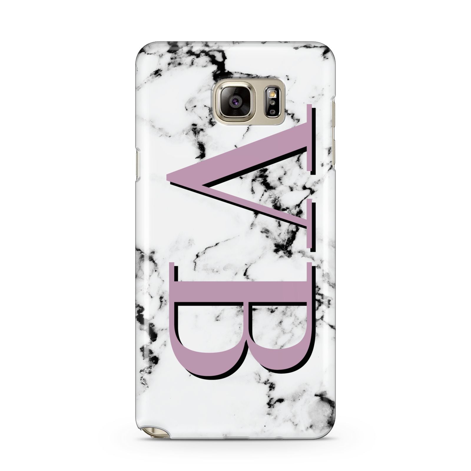 Personalised Purple Big Initials Marble Samsung Galaxy Note 5 Case