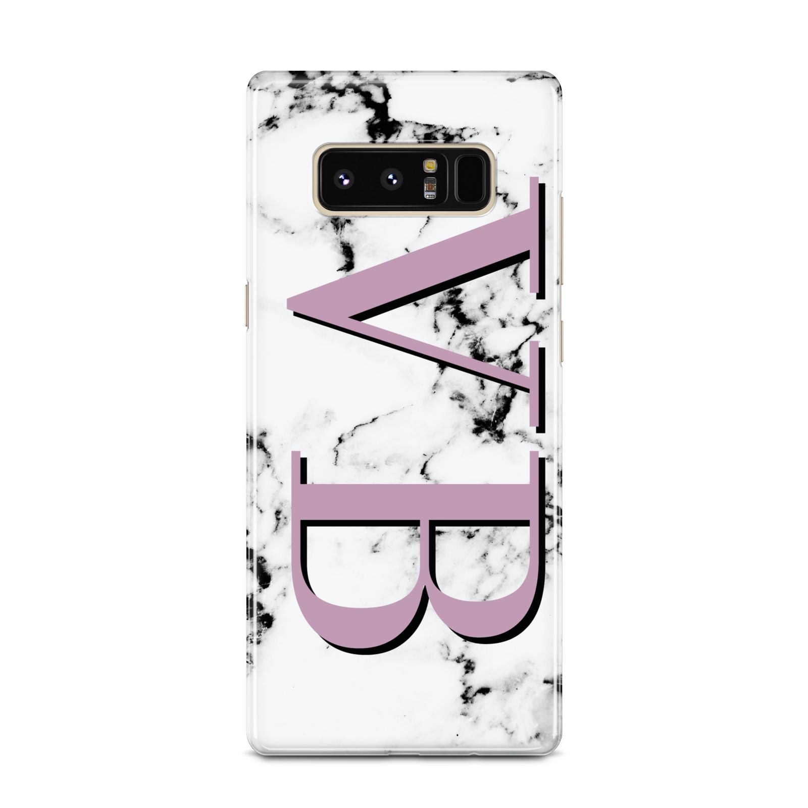 Personalised Purple Big Initials Marble Samsung Galaxy Note 8 Case