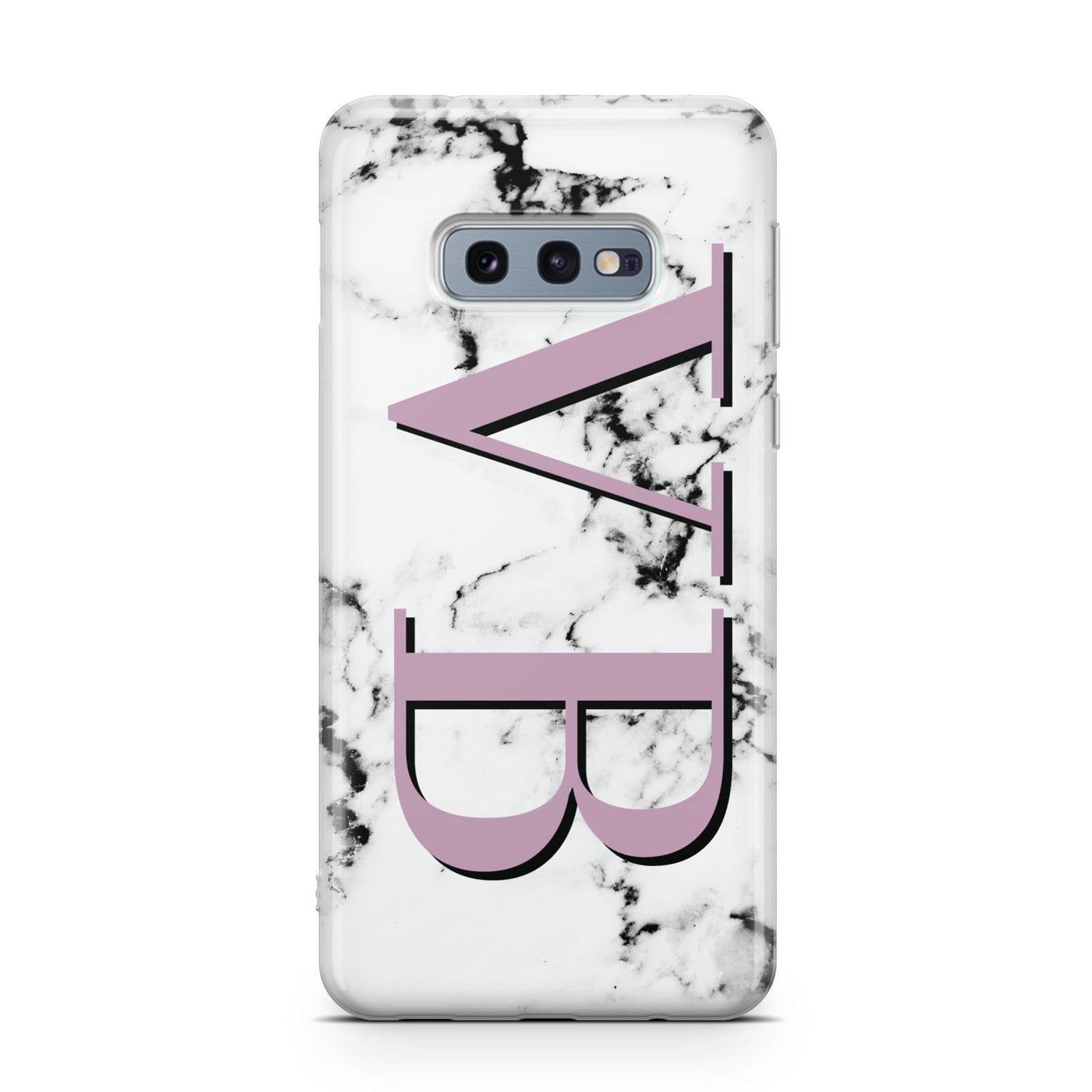 Personalised Purple Big Initials Marble Samsung Galaxy S10E Case