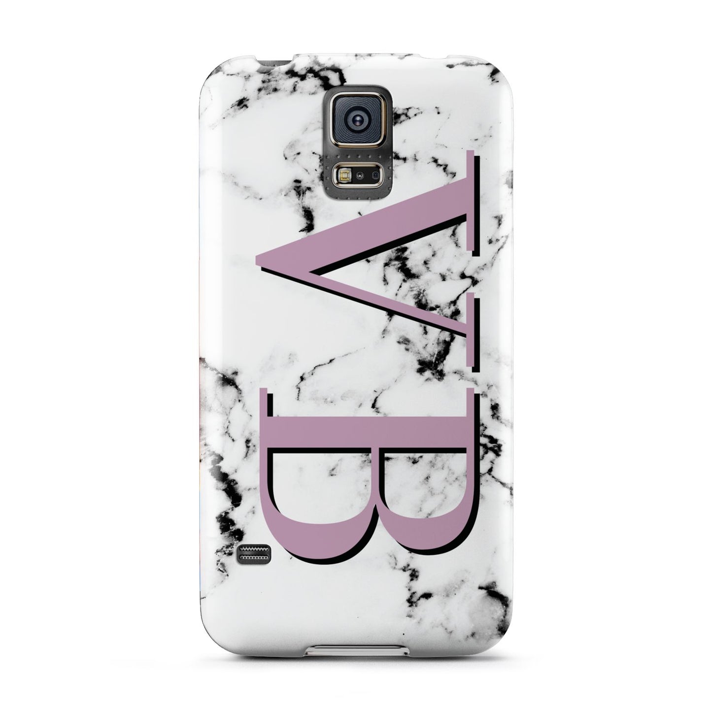 Personalised Purple Big Initials Marble Samsung Galaxy S5 Case