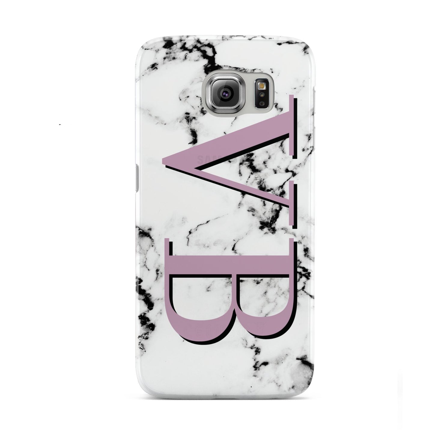 Personalised Purple Big Initials Marble Samsung Galaxy S6 Case