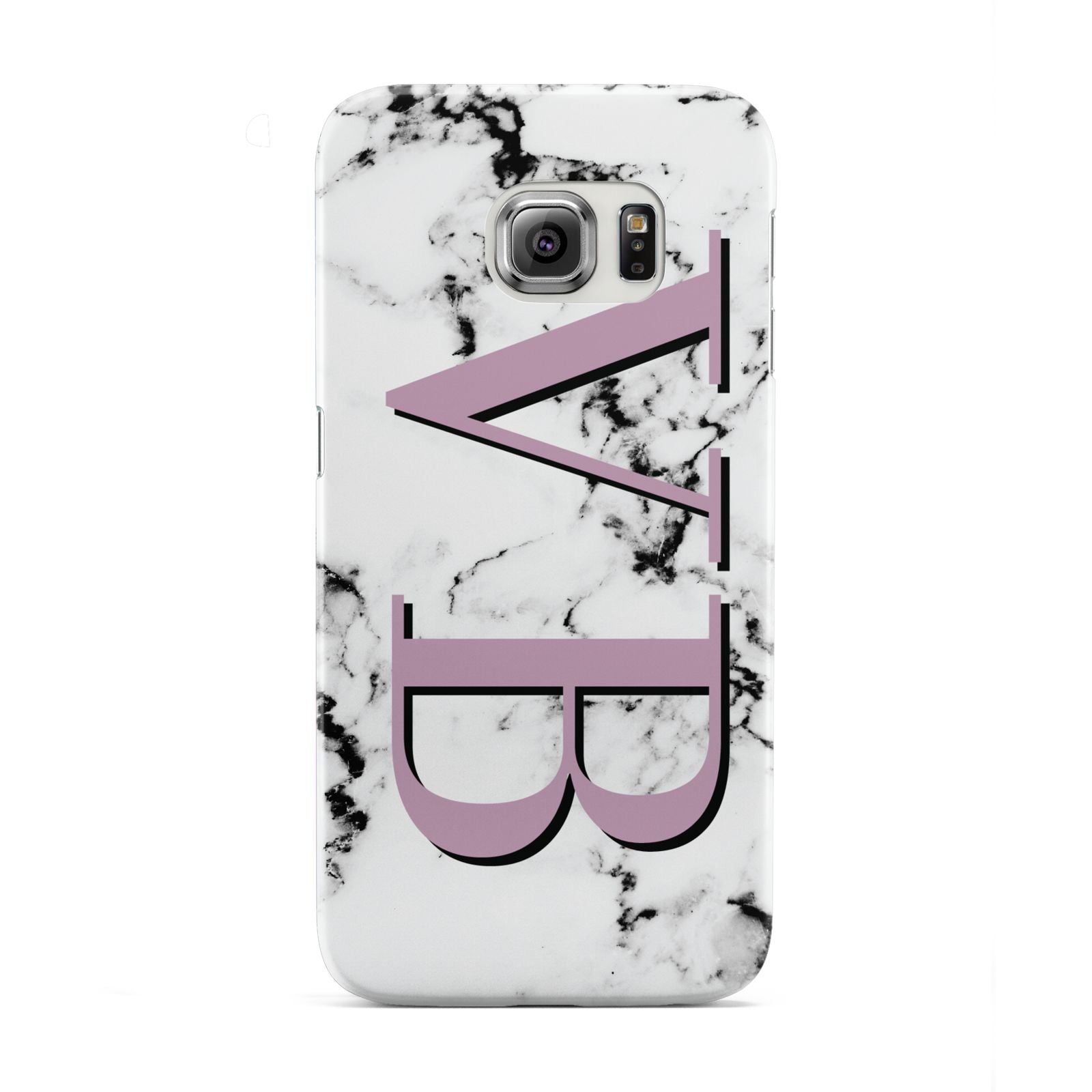 Personalised Purple Big Initials Marble Samsung Galaxy S6 Edge Case