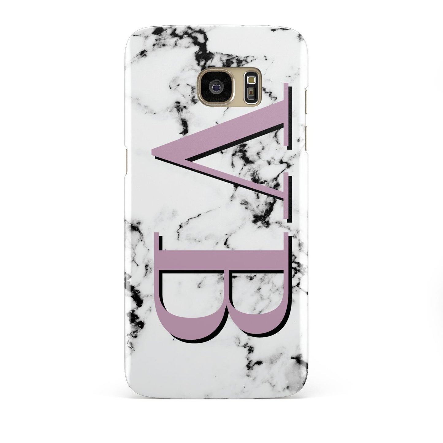 Personalised Purple Big Initials Marble Samsung Galaxy S7 Edge Case