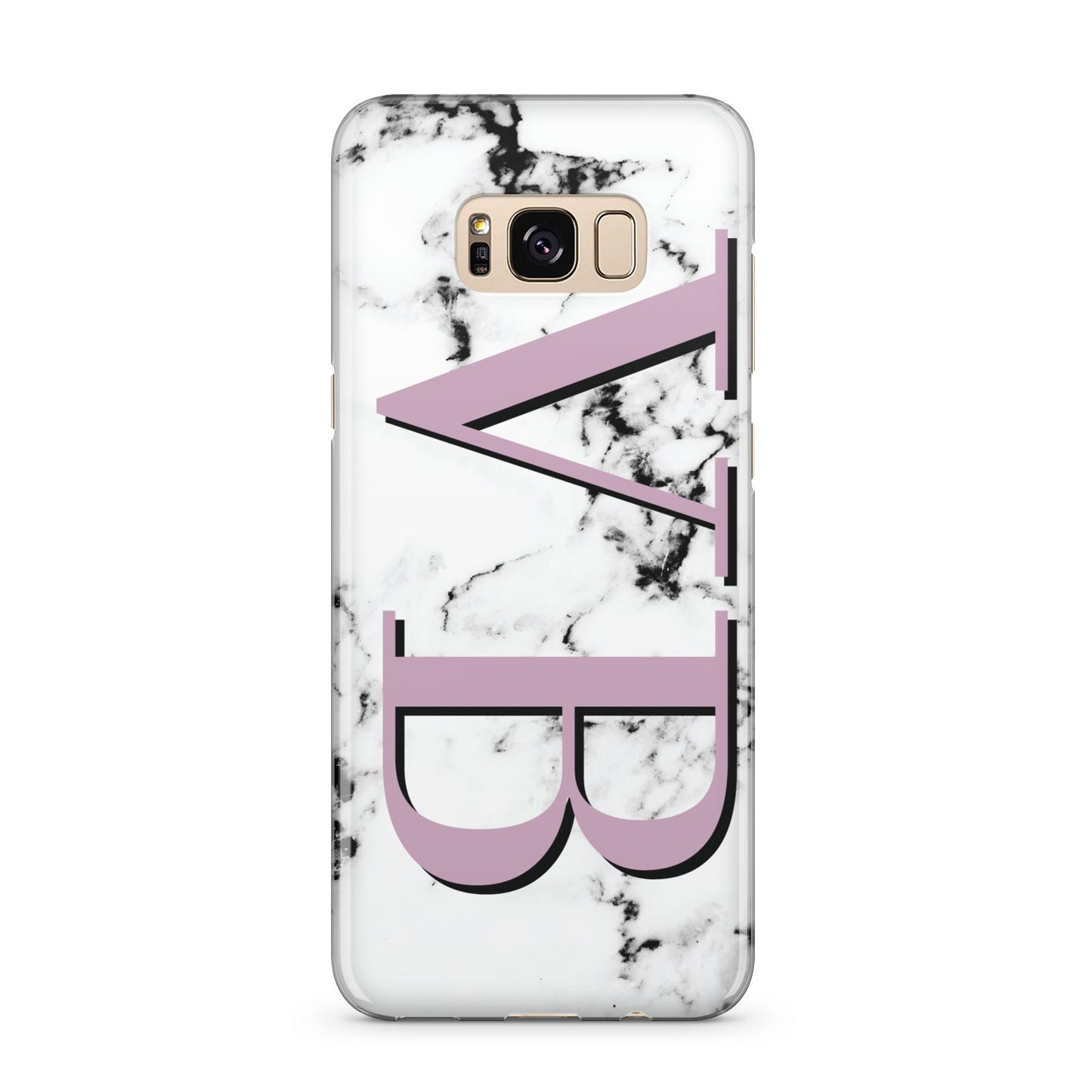 Personalised Purple Big Initials Marble Samsung Galaxy S8 Plus Case