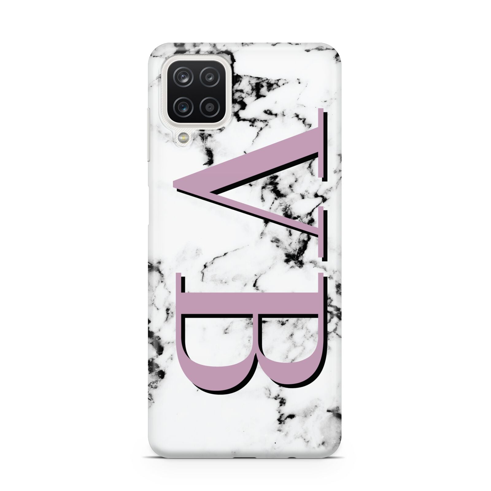 Personalised Purple Big Initials Marble Samsung M12 Case