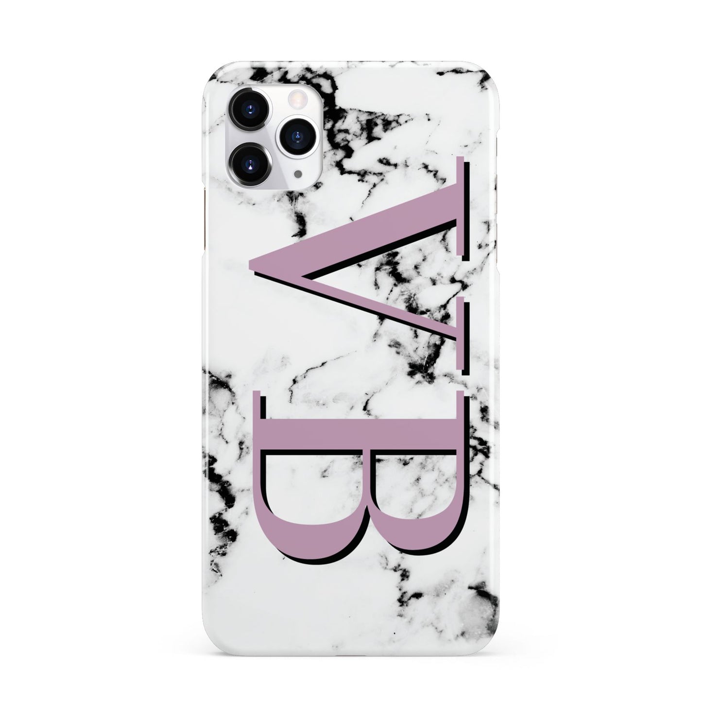 Personalised Purple Big Initials Marble iPhone 11 Pro Max 3D Snap Case