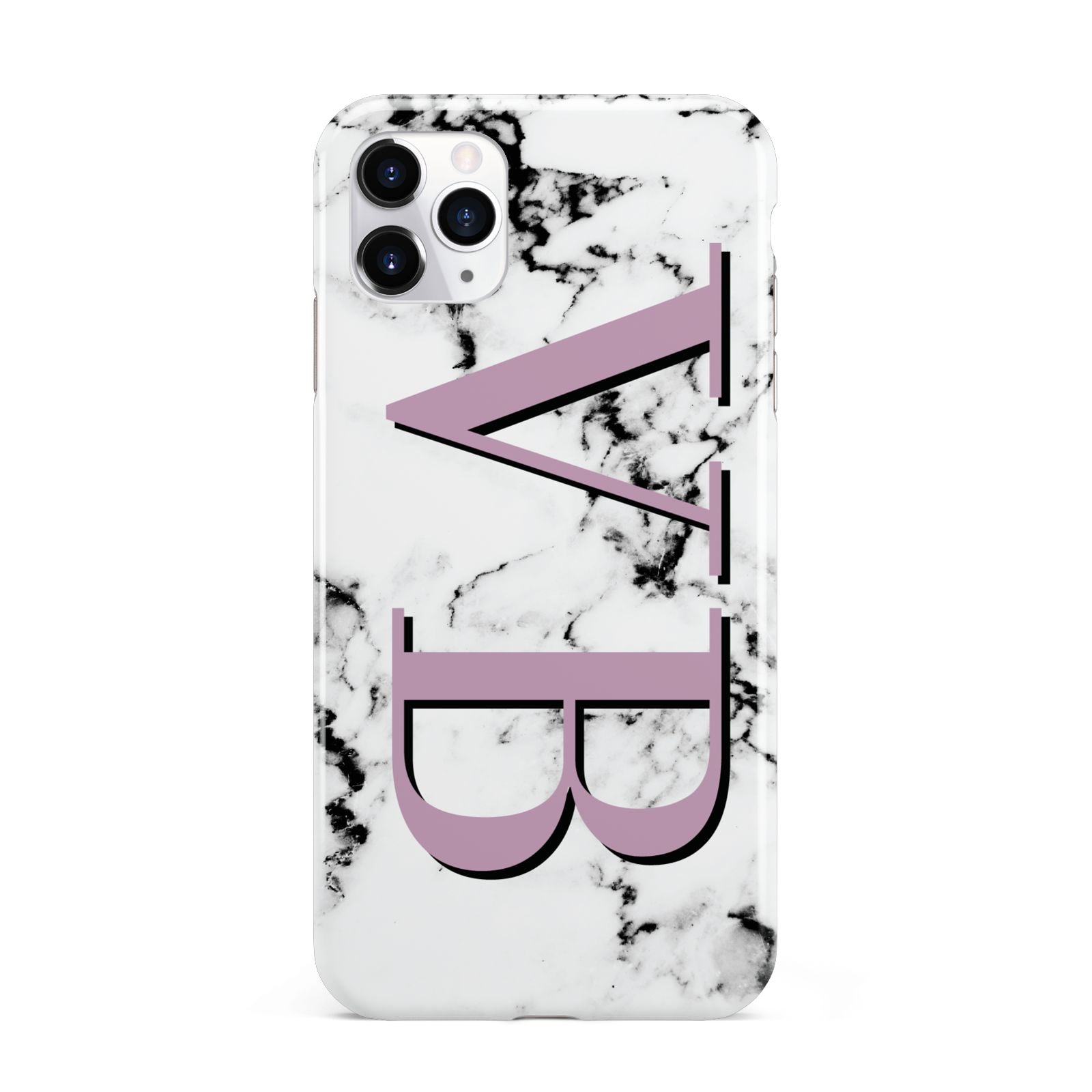 Personalised Purple Big Initials Marble iPhone 11 Pro Max 3D Tough Case