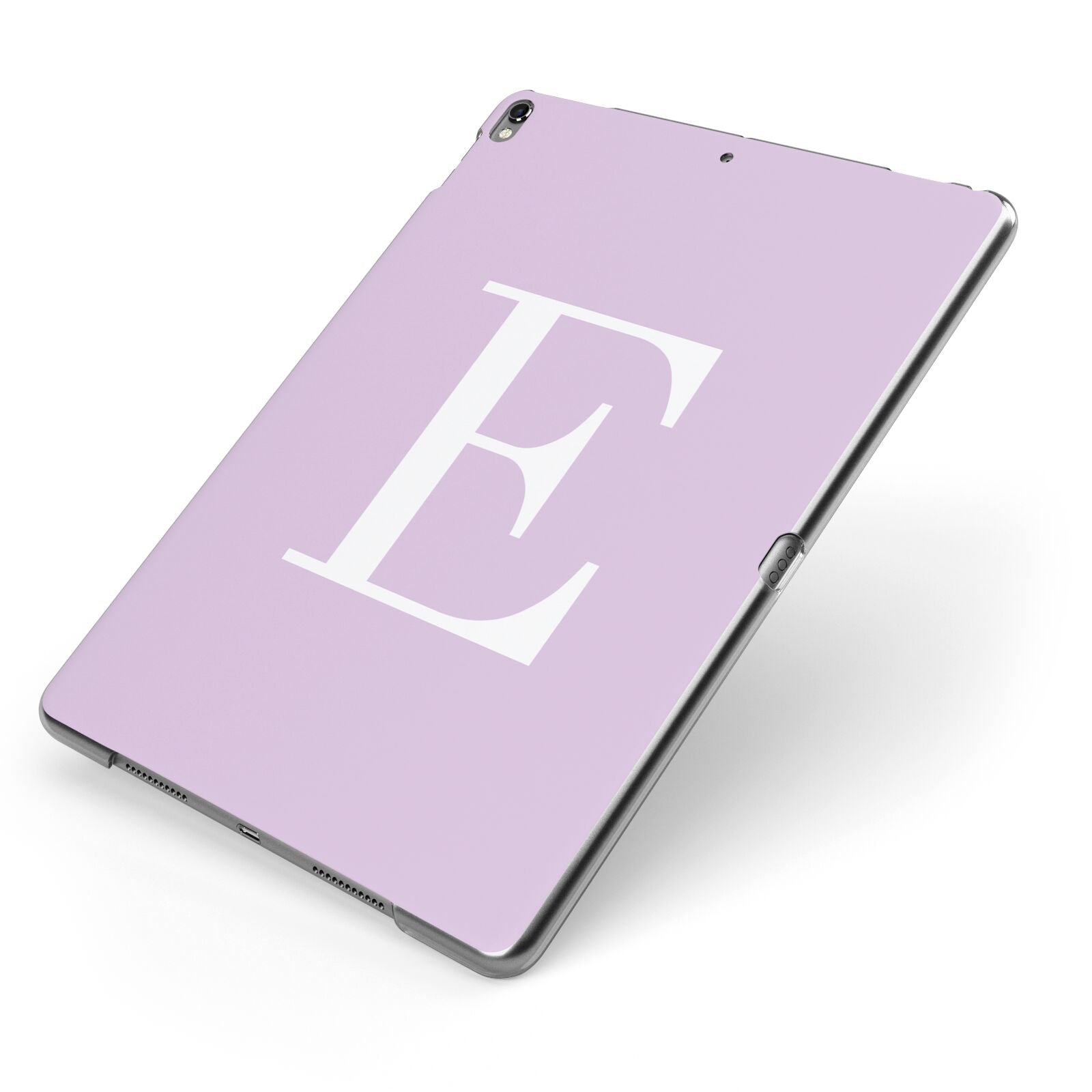 Personalised Purple Black Initial Apple iPad Case on Grey iPad Side View