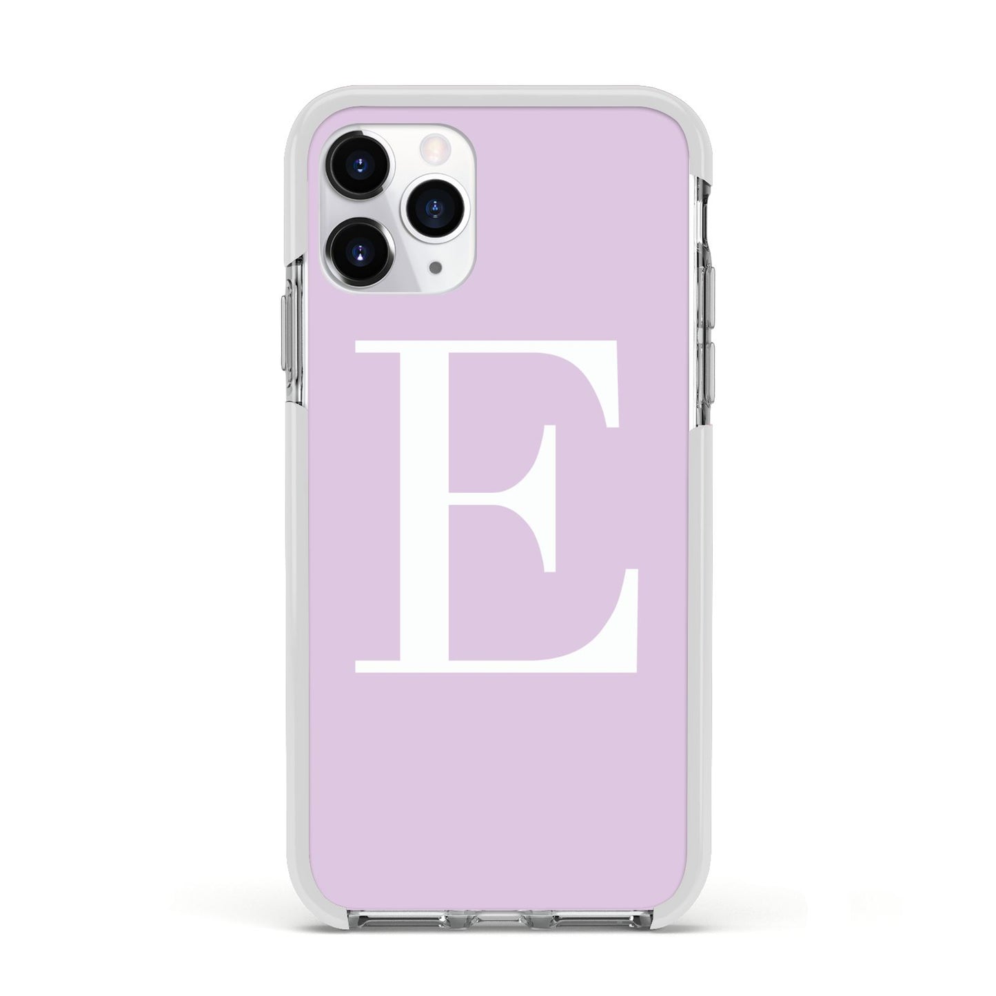 Personalised Purple Black Initial Apple iPhone 11 Pro in Silver with White Impact Case